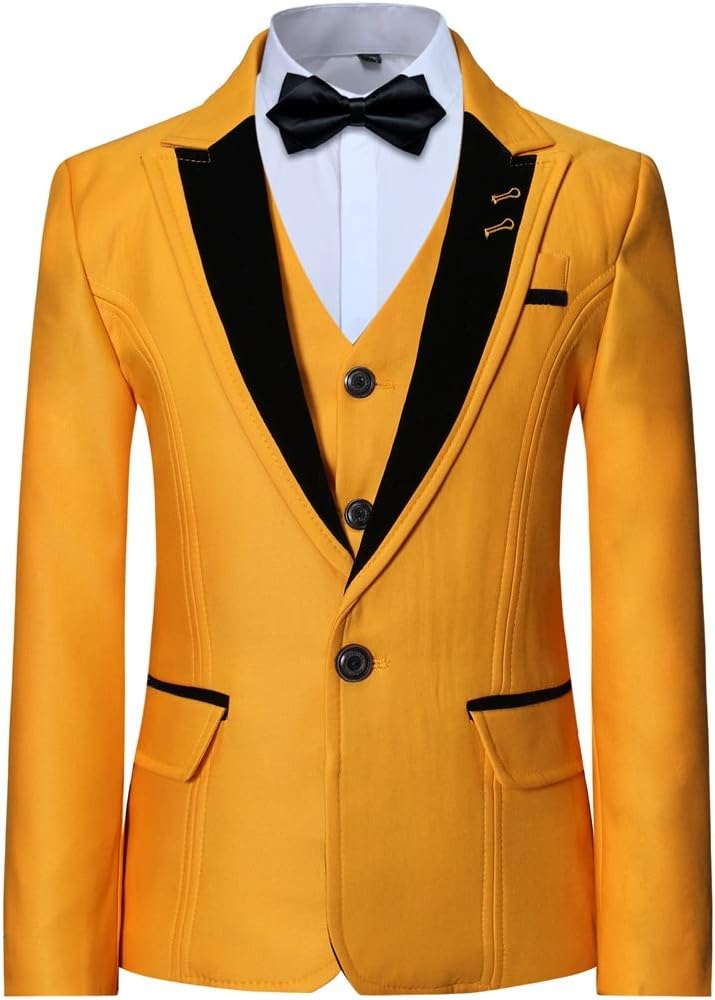 Detalle de Jungen Kostüm 3-teilig Klassisch Slim Fit: Tuxedo-Jacke, Hose & Weste für Hochzeit und Festanlass