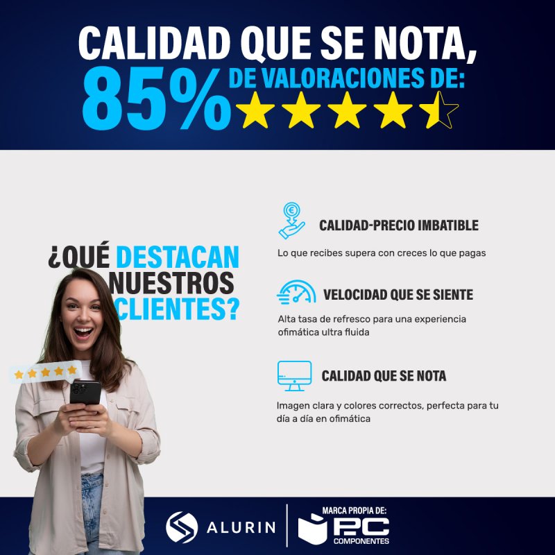 Detalle 2 de Monitor Alurin CoreVision 100IPS Lite 27" FHD 100 Hz – Regulable en altura