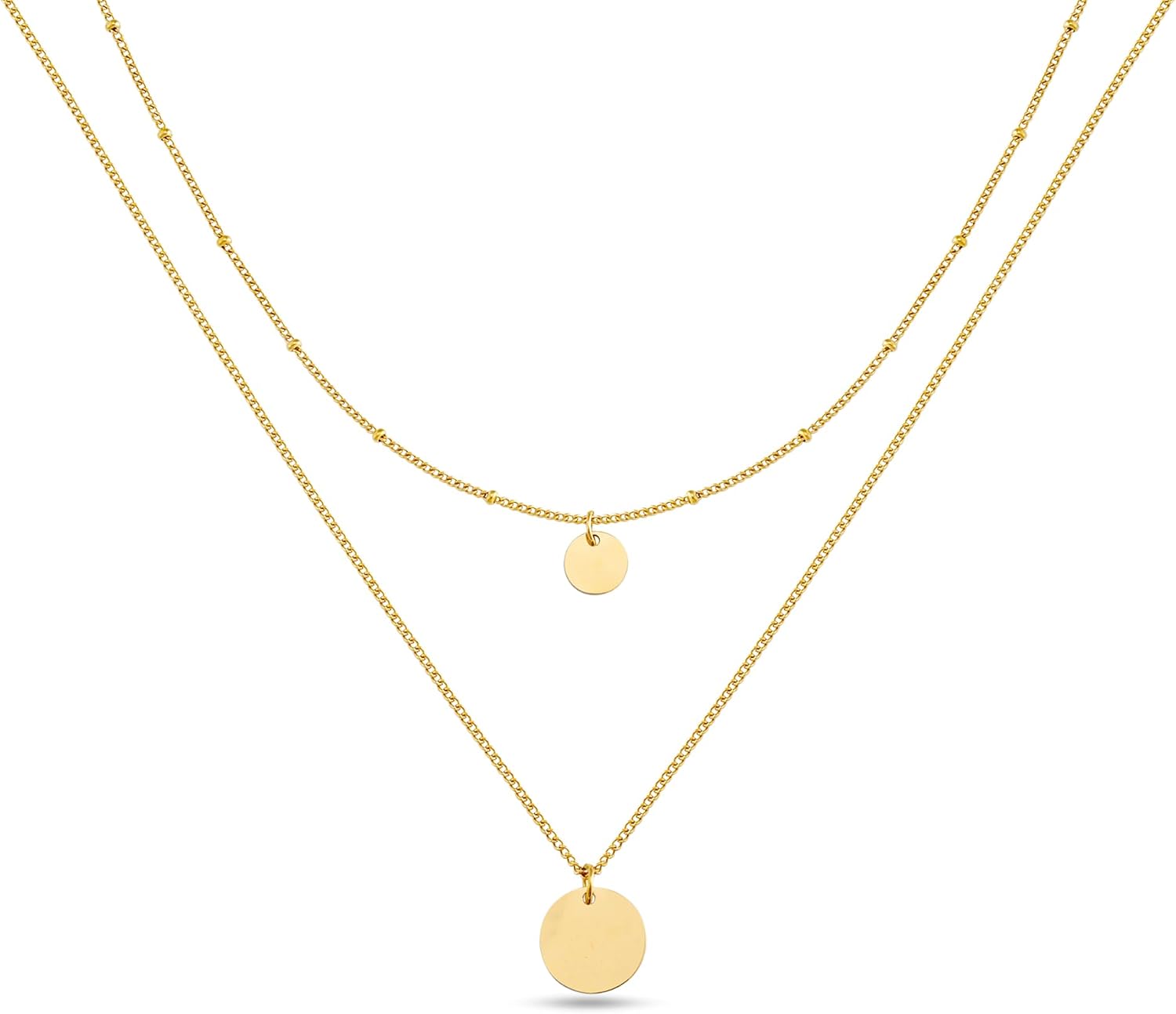 Thumbnail 6 de GD GOOD.designs Layering Kette mit Plättchen Anhänger – verstellbare Doppelkette aus 316L Edelstahl (gold, rosegold & silber)