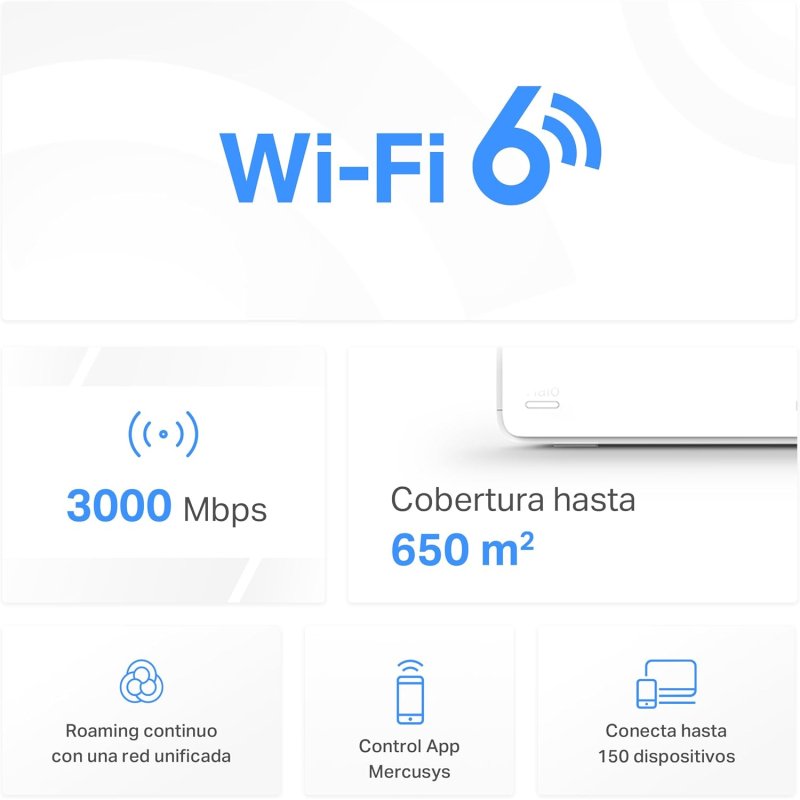 Thumbnail 1 de Mercusys Halo H80X Pack de 3 AX3000 WiFi 6