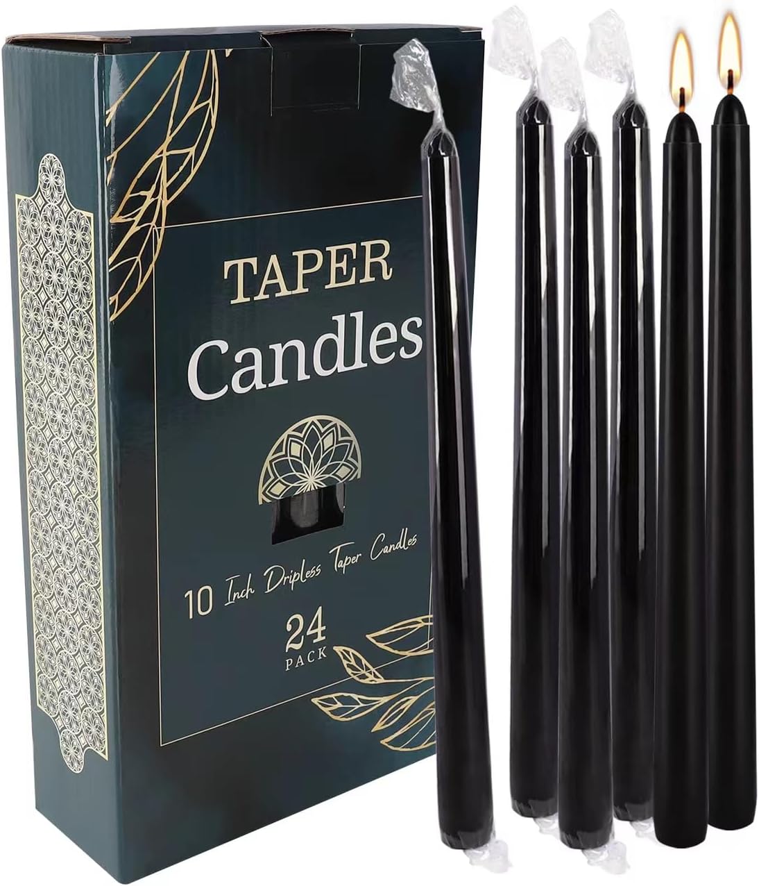 Thumbnail 5 de YOROXRG Black Taper Candles, 24 Pack