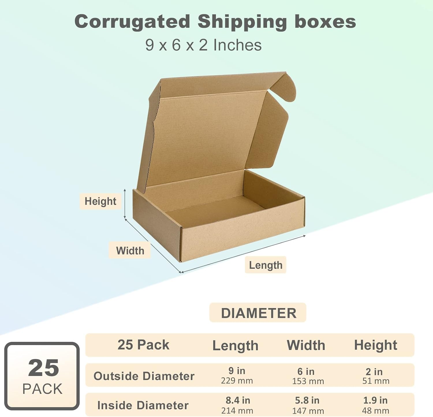 Thumbnail 1 de HORLIMER 25 Pack 23x15.5x5cm Corrugated Shipping Boxes