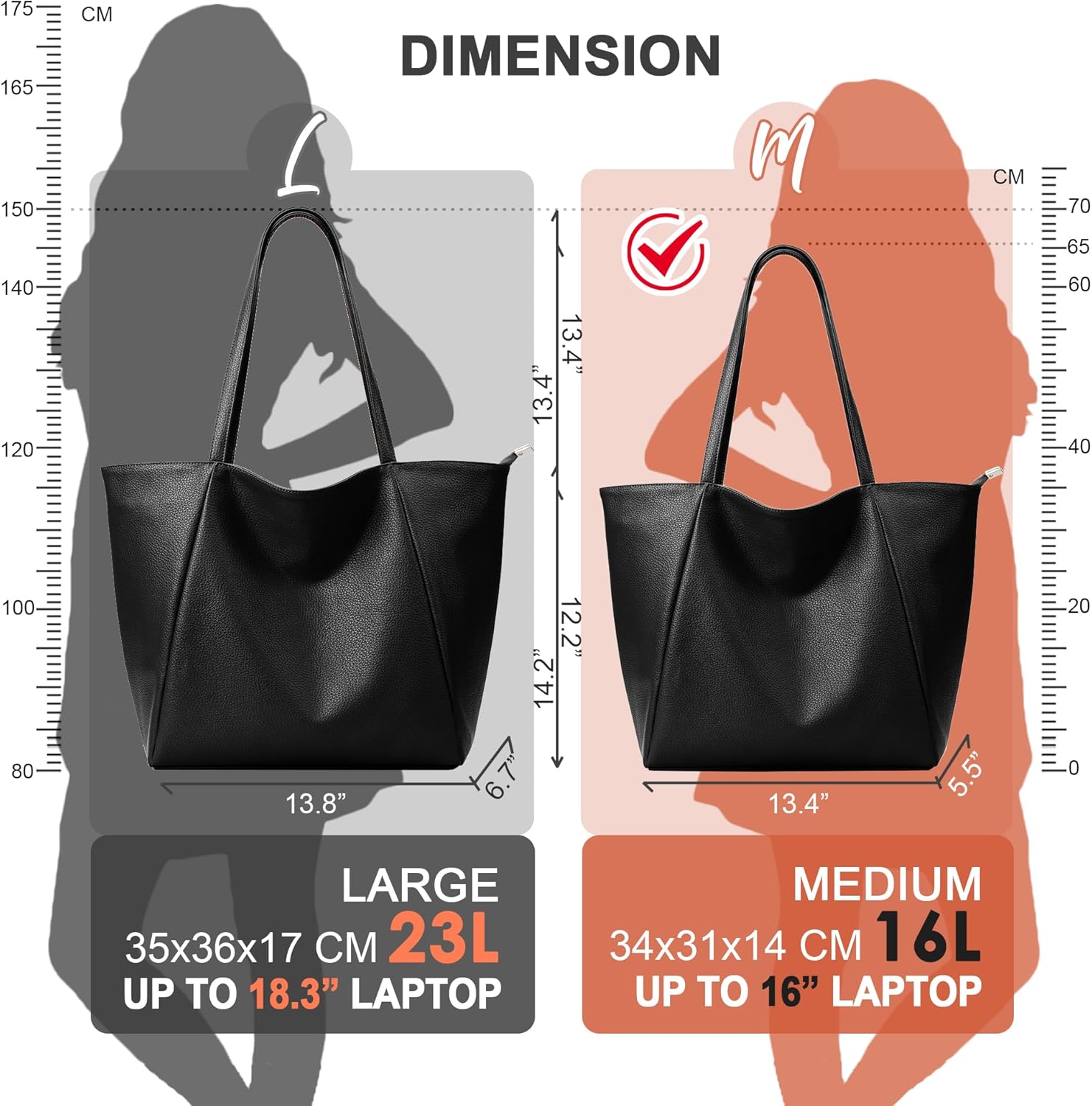 Detalle 2 de Large tote handbag with zipper 36 x 35