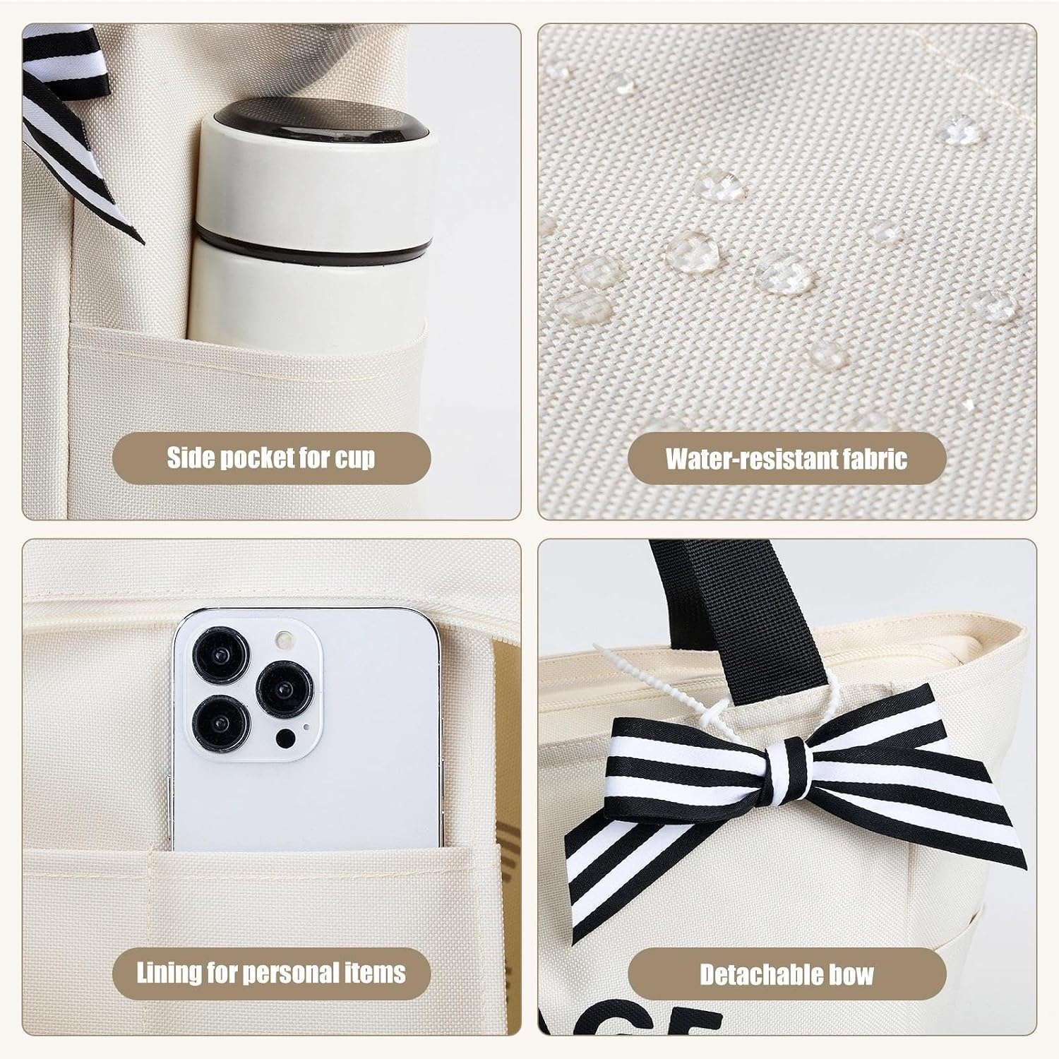 Detalle de Vavabox Handtasche Damen A-Z Reißverschluss Schultertasche – stilvolles Geschenk für Braut, Brautjungfern und Alltag