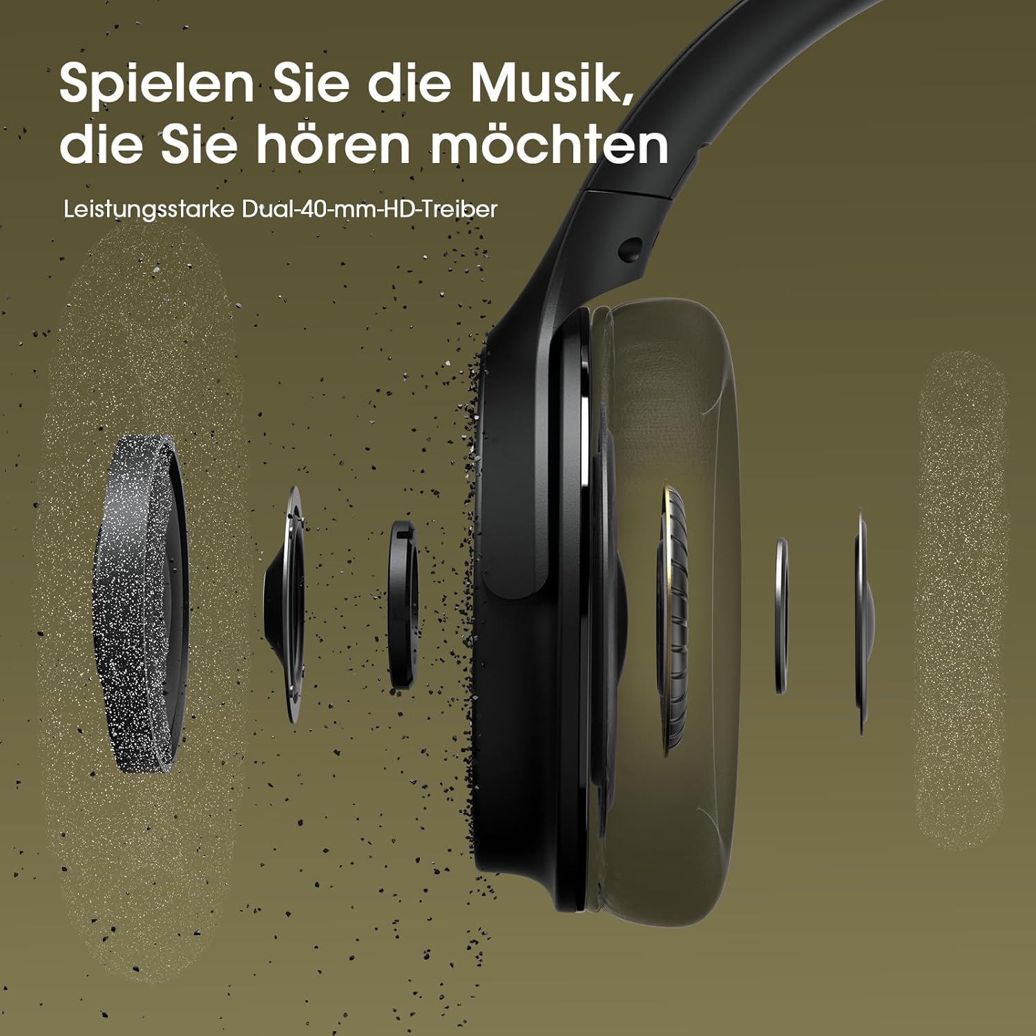 Detalle 2 de DOQAUS LIFE5 Bluetooth-Kopfhörer Over Ear (70 Std.), 3 EQ-Modi, faltbar mit Kabel und ENC-Mikrofon