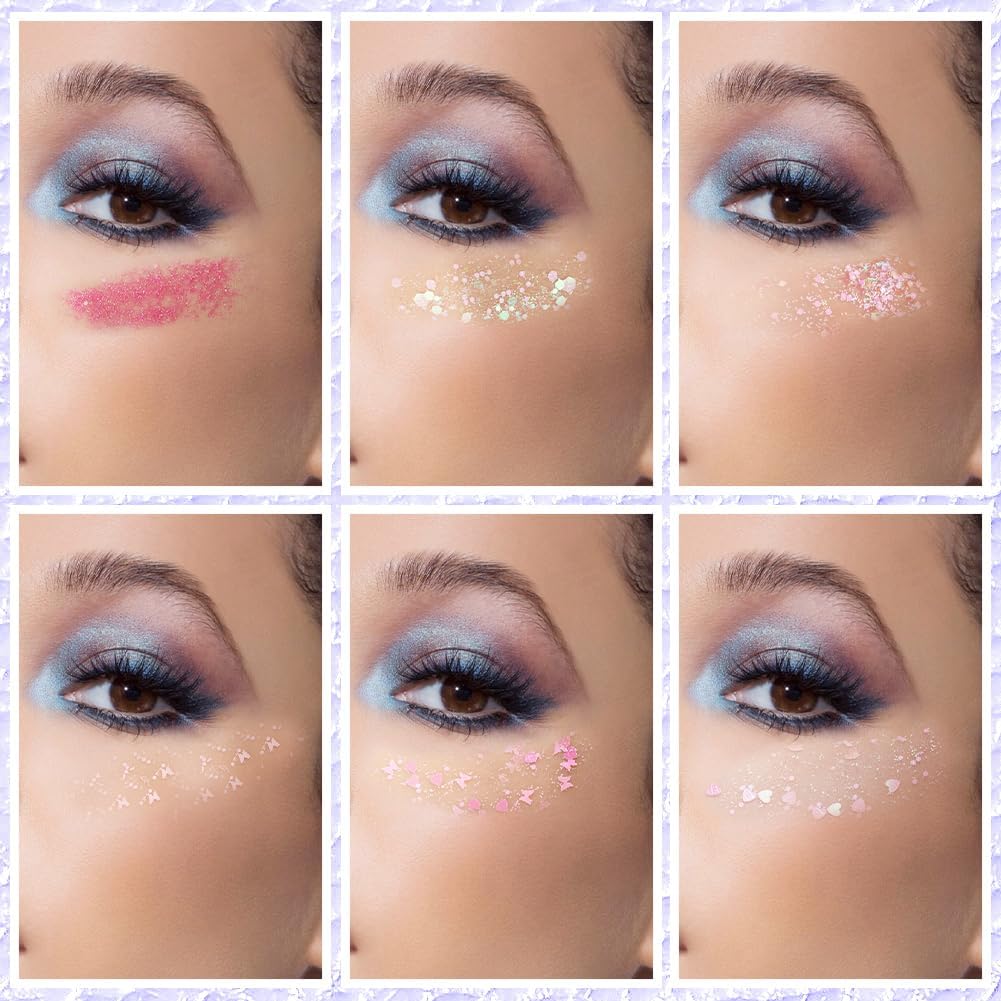 Thumbnail 3 de AOOWU Paillettes de corps/visage en gel fluorescent chunky – 6 couleurs, sans colle (#09)