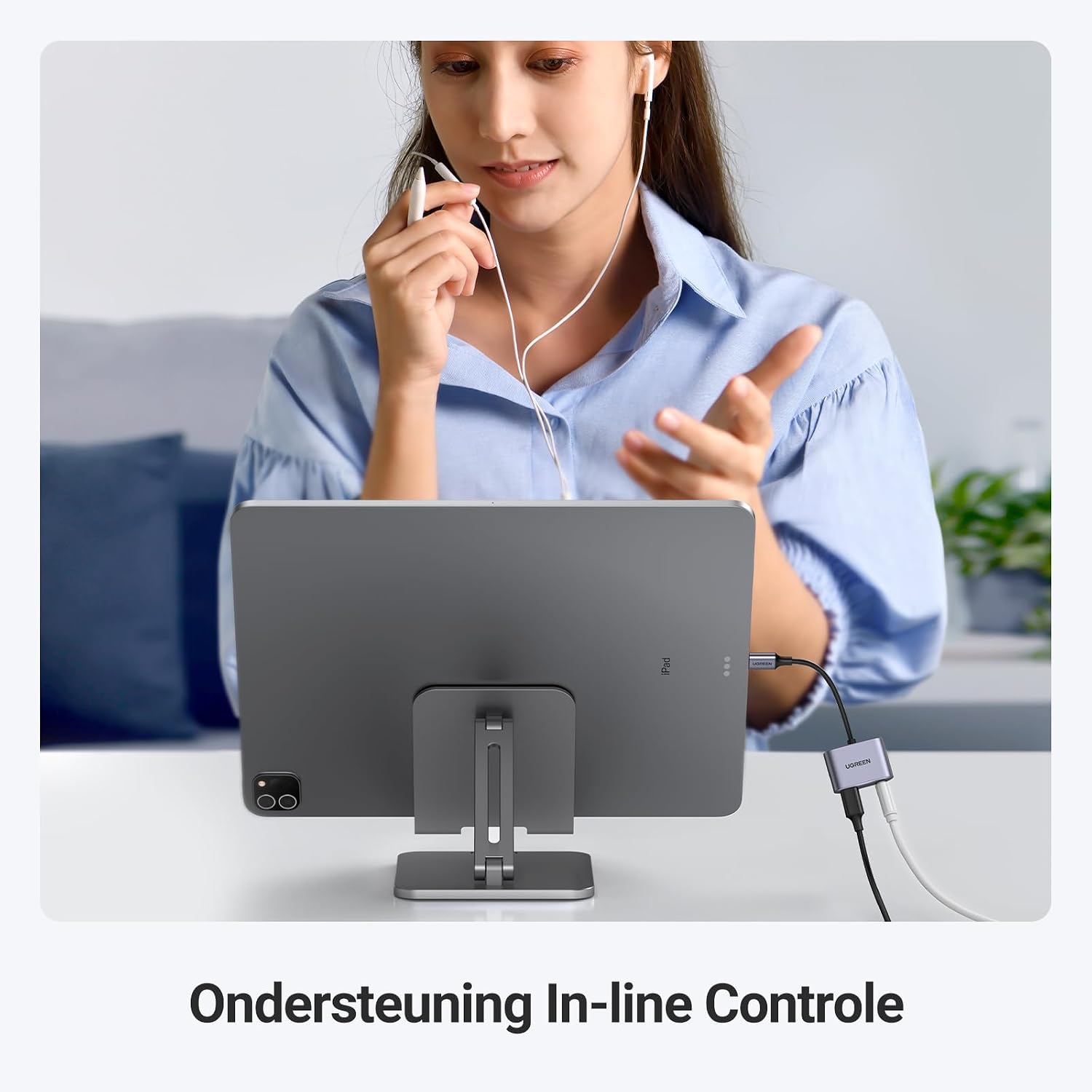 Thumbnail 6 de UGREEN USB-C-naar-3,5mm-jackadapter met laadpoort en microfoonondersteuning