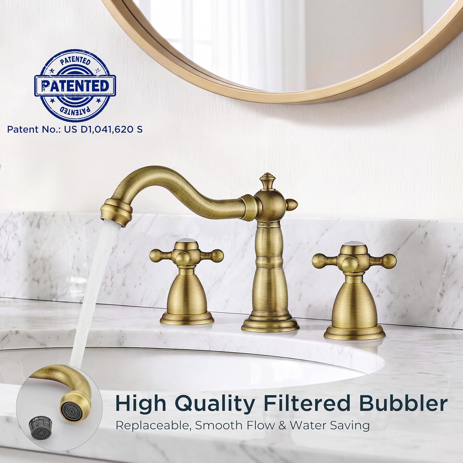 Detalle 2 de FORIOUS Bathroom Faucet, 8-Inch Widespread