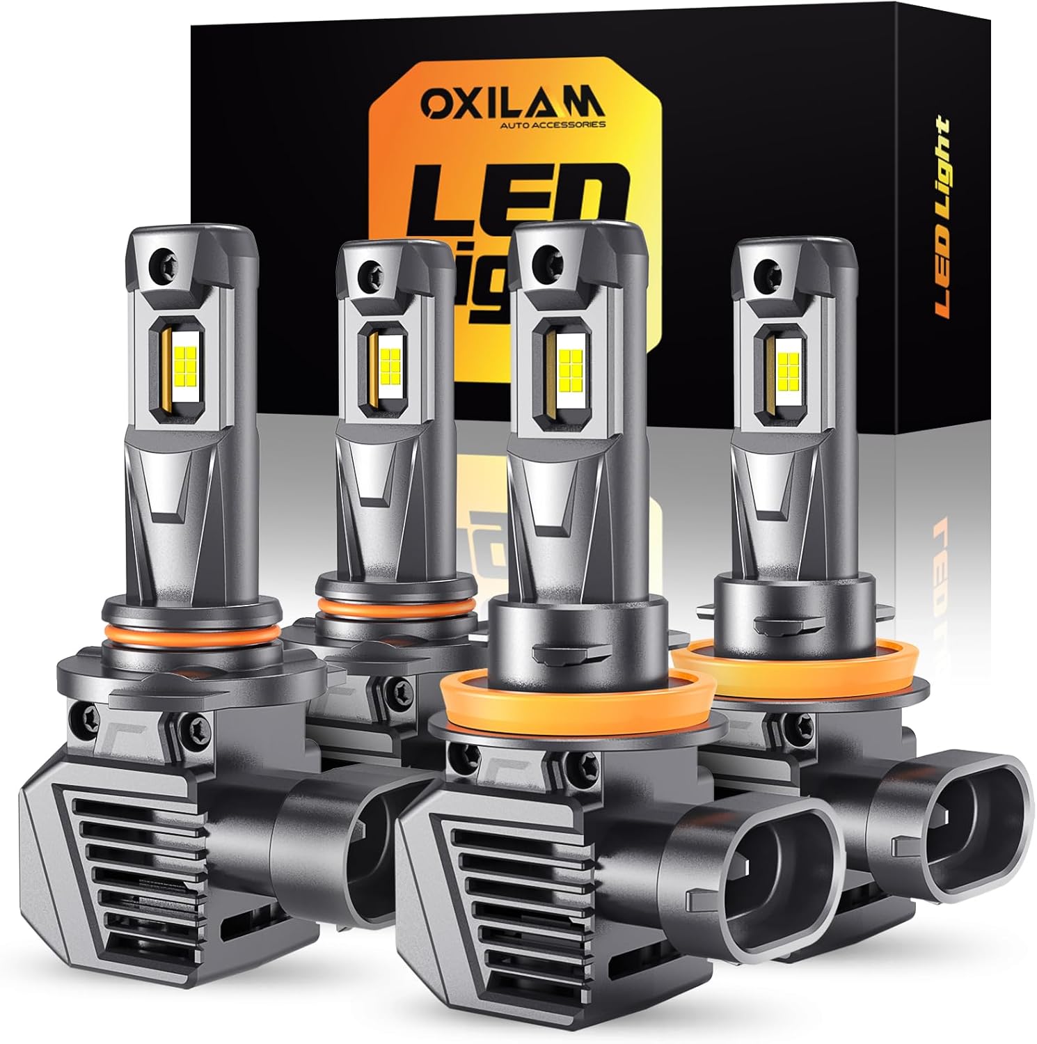 Detalle de OXILAM M5S H11 9005 LED Light Bulbs Combo (Pack of 4) – 6500K Cool White Upgrade