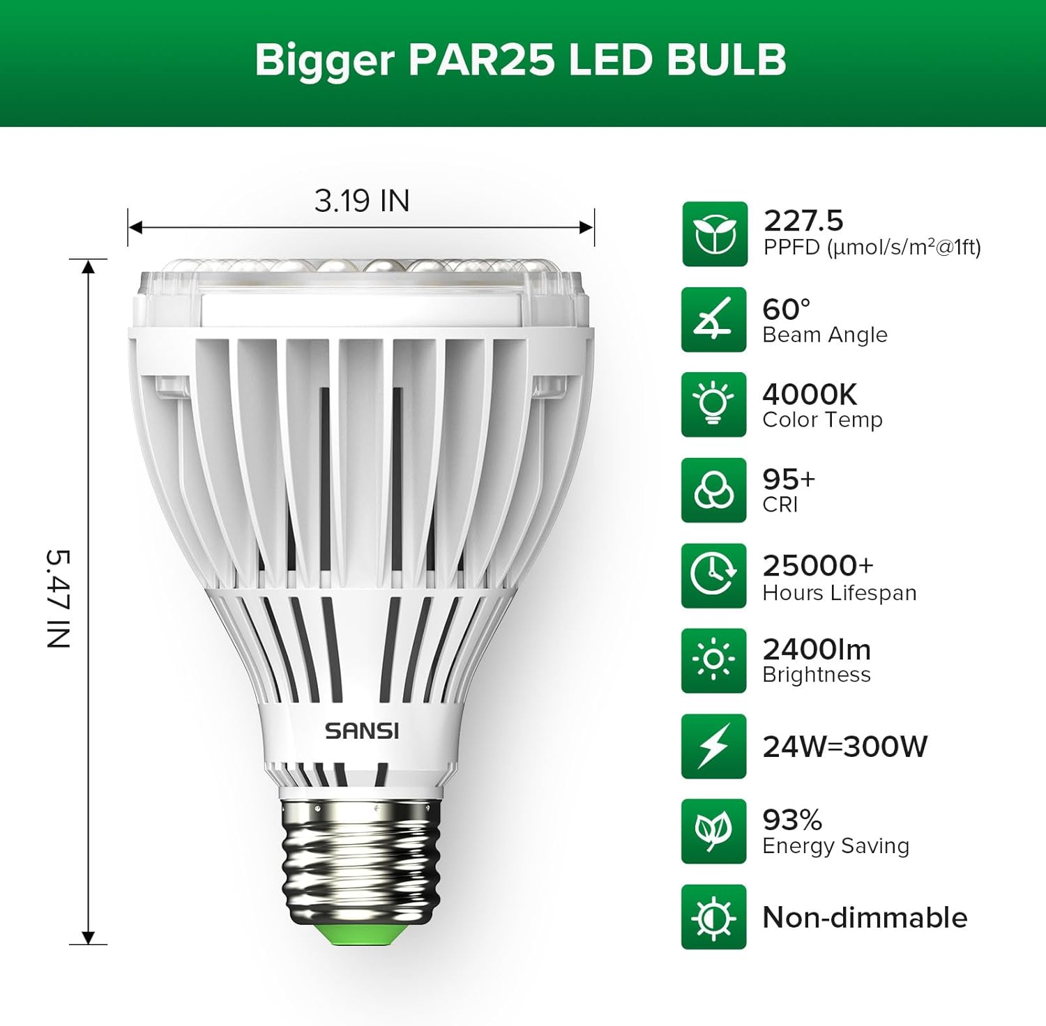 Thumbnail 4 de SANSI Lámpara de Plantas 300W 🌱 Crecimiento LED Espectro Completo