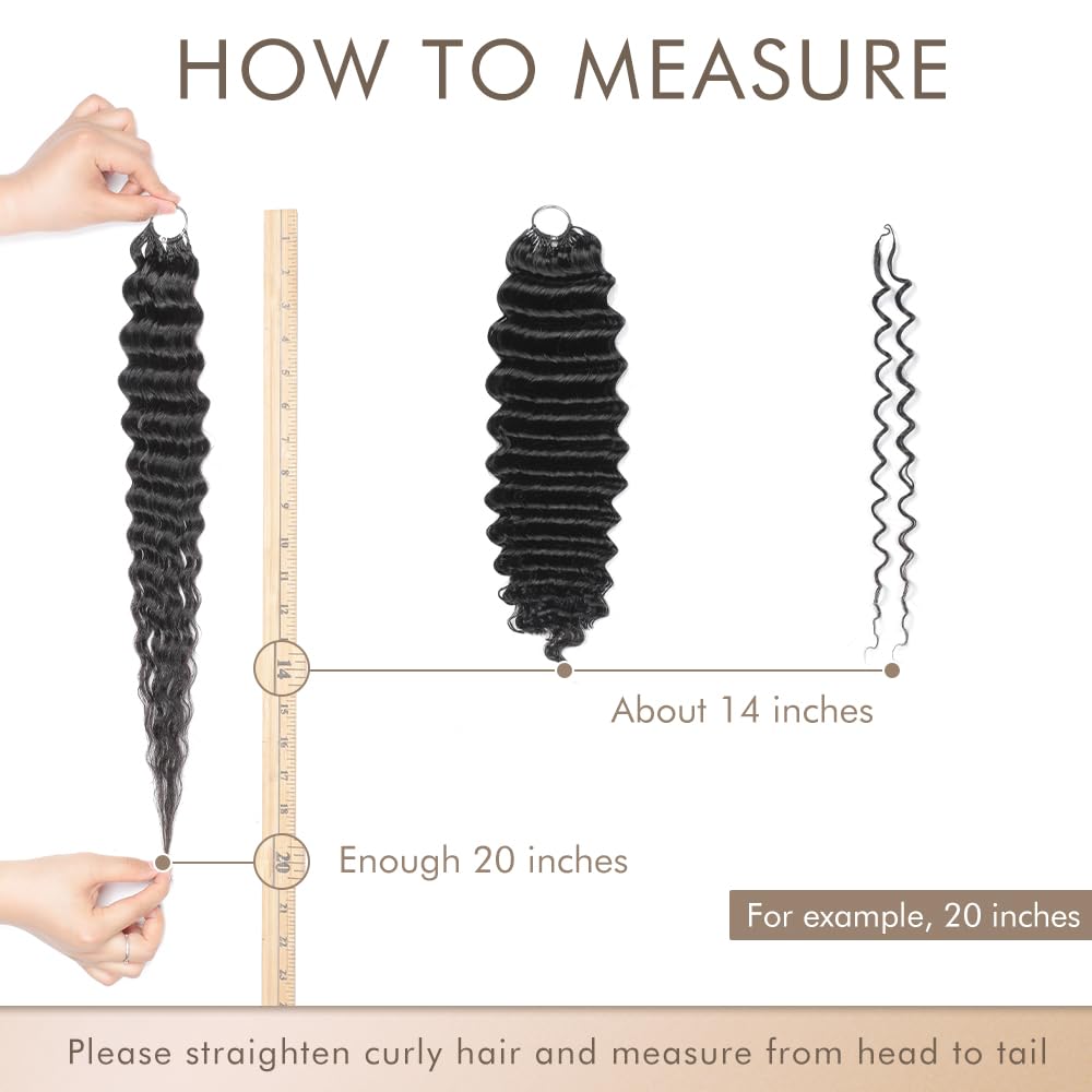 Thumbnail 6 de Deep Wave 20 Inch Human Crochet Hair – 125g, 100 Strands, Dark Brown