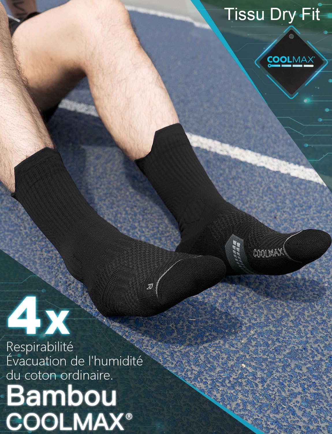 Detalle de Juclise Chaussettes de course en bambou compression