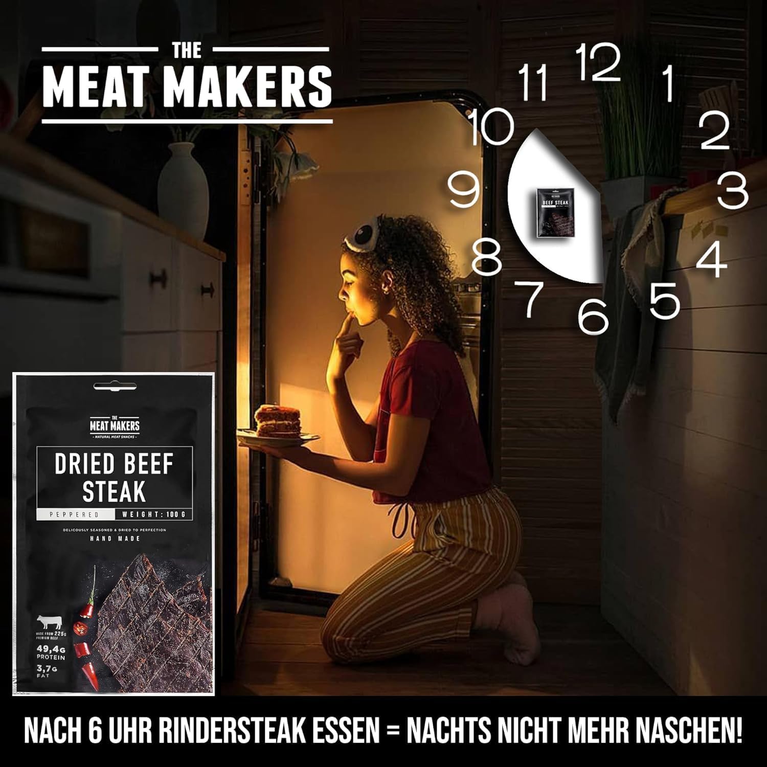 Thumbnail 5 de The Meat Makers Peppered Beef Jerky Steak – getrocknetes Rindersteak, 500 g
