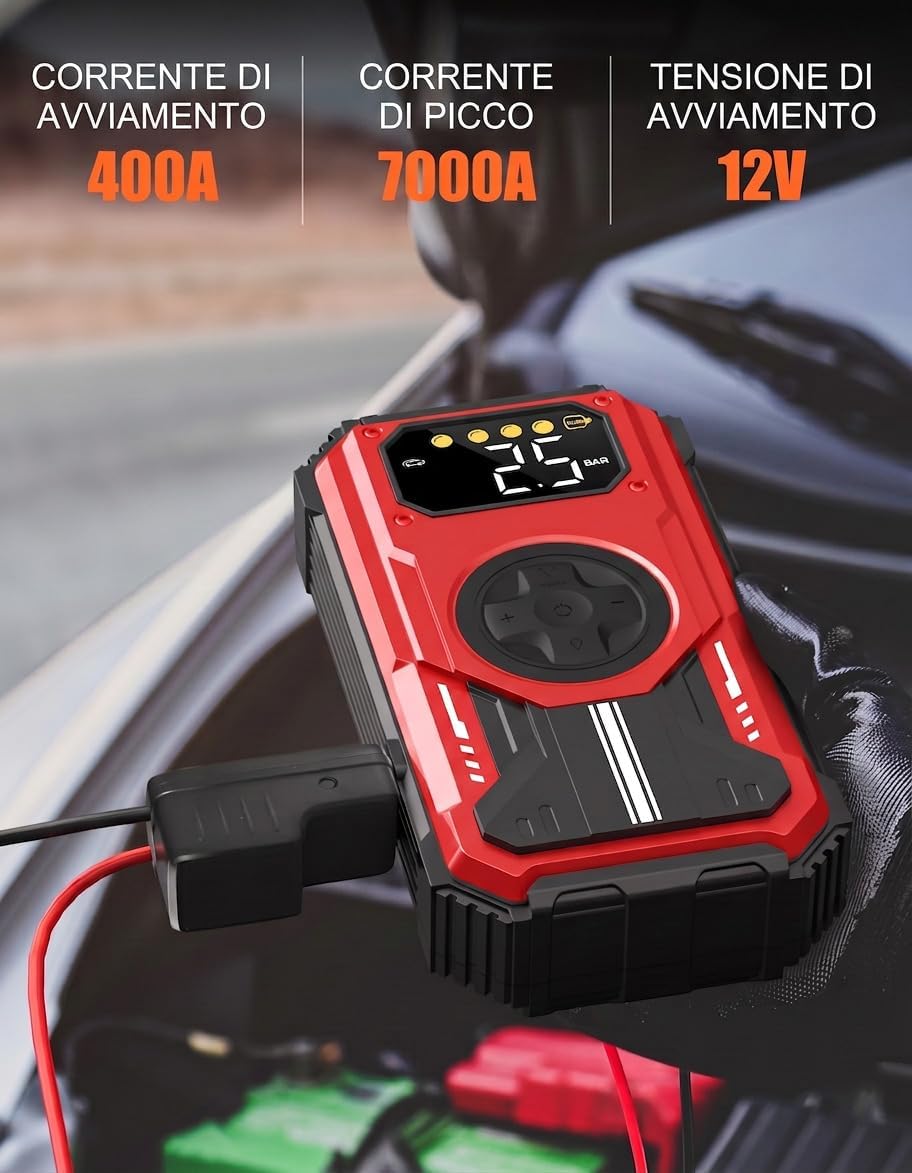Thumbnail 4 de Eigotrav Avviatore Batteria Auto con Compressore 150 PSI e 6000A – Kit Emergenza Portatile