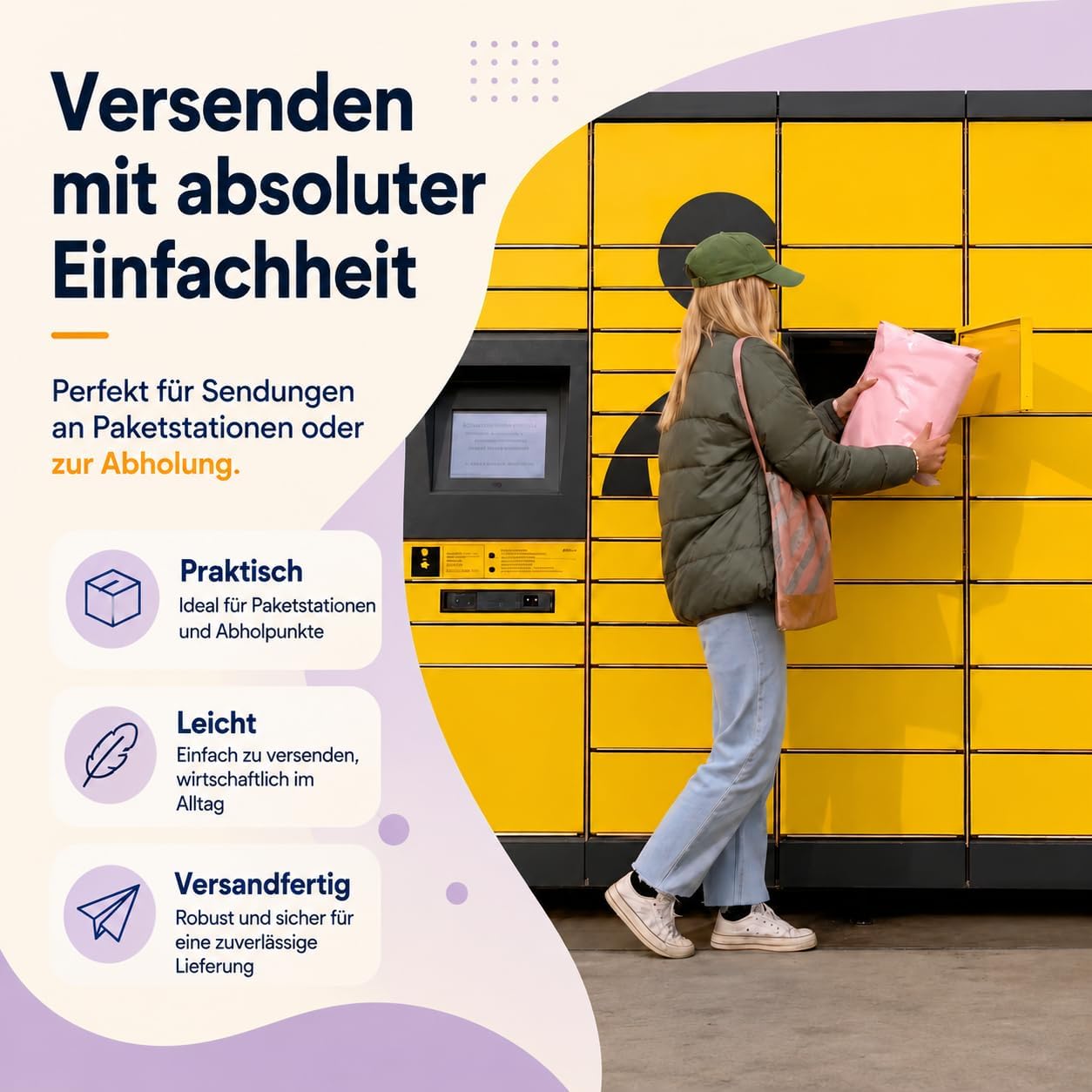 Thumbnail 6 de Zenacasa 12 Versandtaschen Vinted – XL/XXL, Rosa – Robuster, undurchsichtiger Versandbeutel mit Selbstklebeverschluss