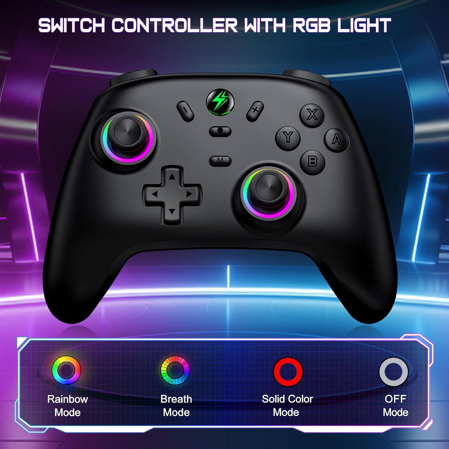 Thumbnail 1 de BEBONCOOL Gaming Switch Controller – Pro-Controller mit Hall-Joystick, Turbo, Gyro & dynamischer Beleuchtung