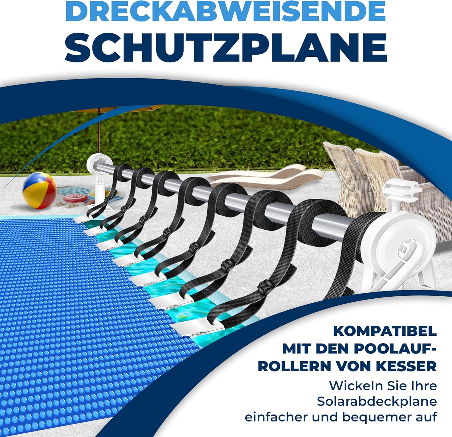 Thumbnail 4 de KESSER® Pool Solarabdeckplane rechteckig 600 x 400 cm (Solarfolie, 120 µm) zuschneidbar mit Schere, Lochzange und 12 Ösen