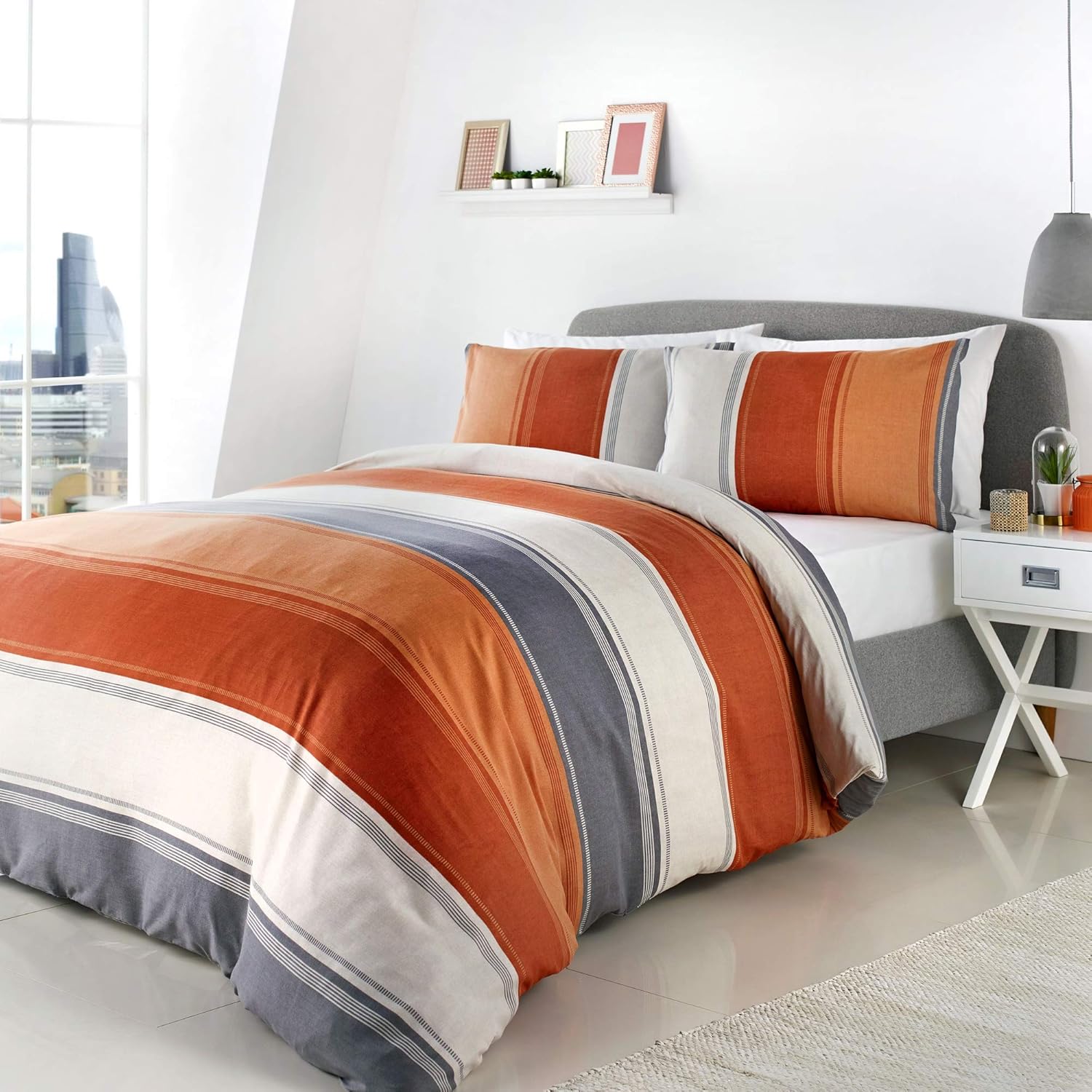 Thumbnail 6 de Betley Classic Wide Stripe copripiumino doppio, grigio