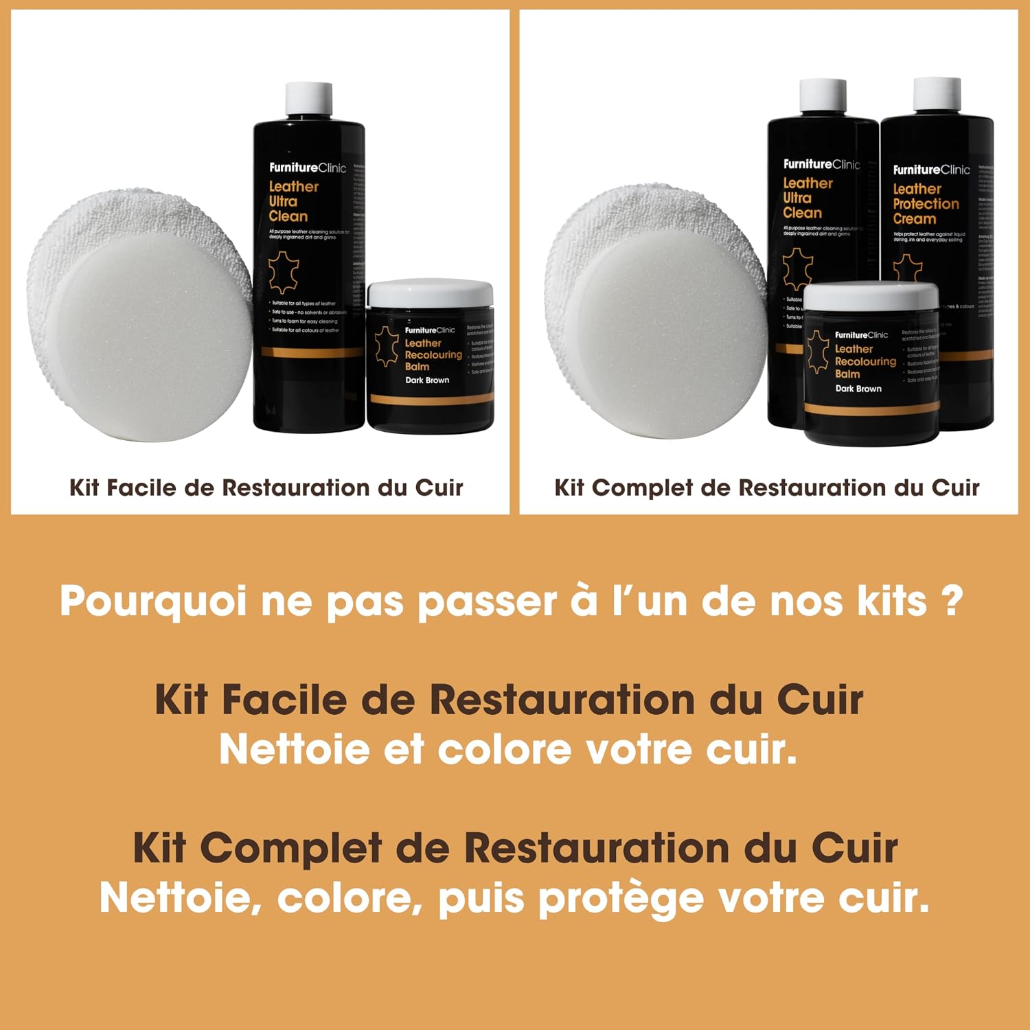 Thumbnail 5 de Furniture Clinic Baume de Recoloration du Cuir Gris Foncé