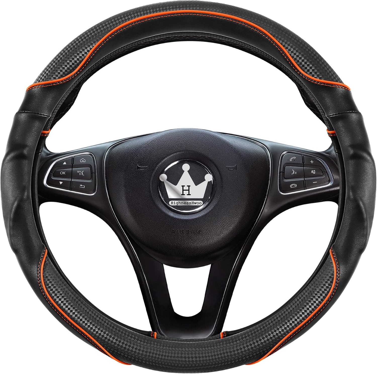 Thumbnail 2 de HighnessHwoo 3D Lenkradabdeckung 37-38cm Orange