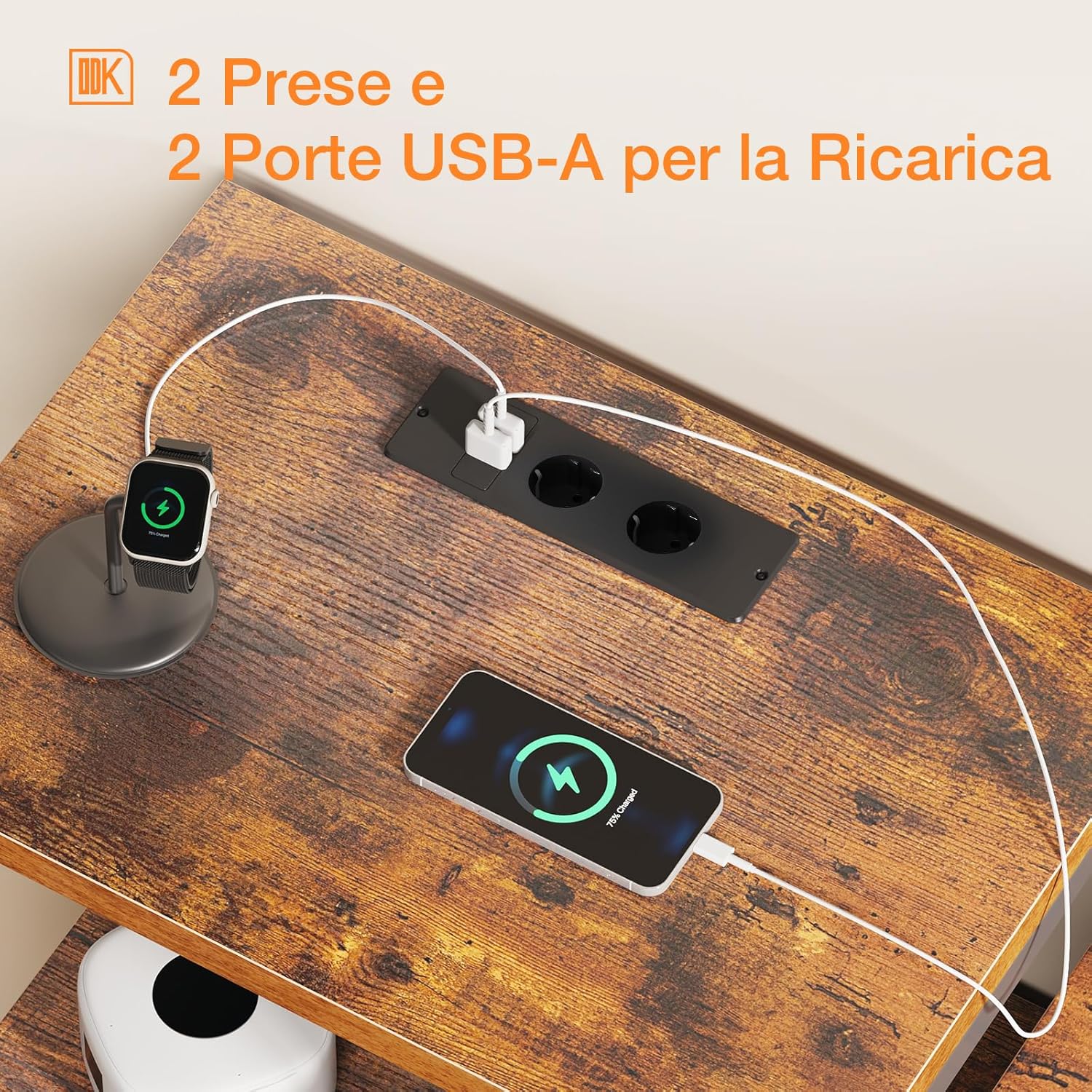 Detalle 2 de ODK Cassettiera 132x30x88 cm con porte USB