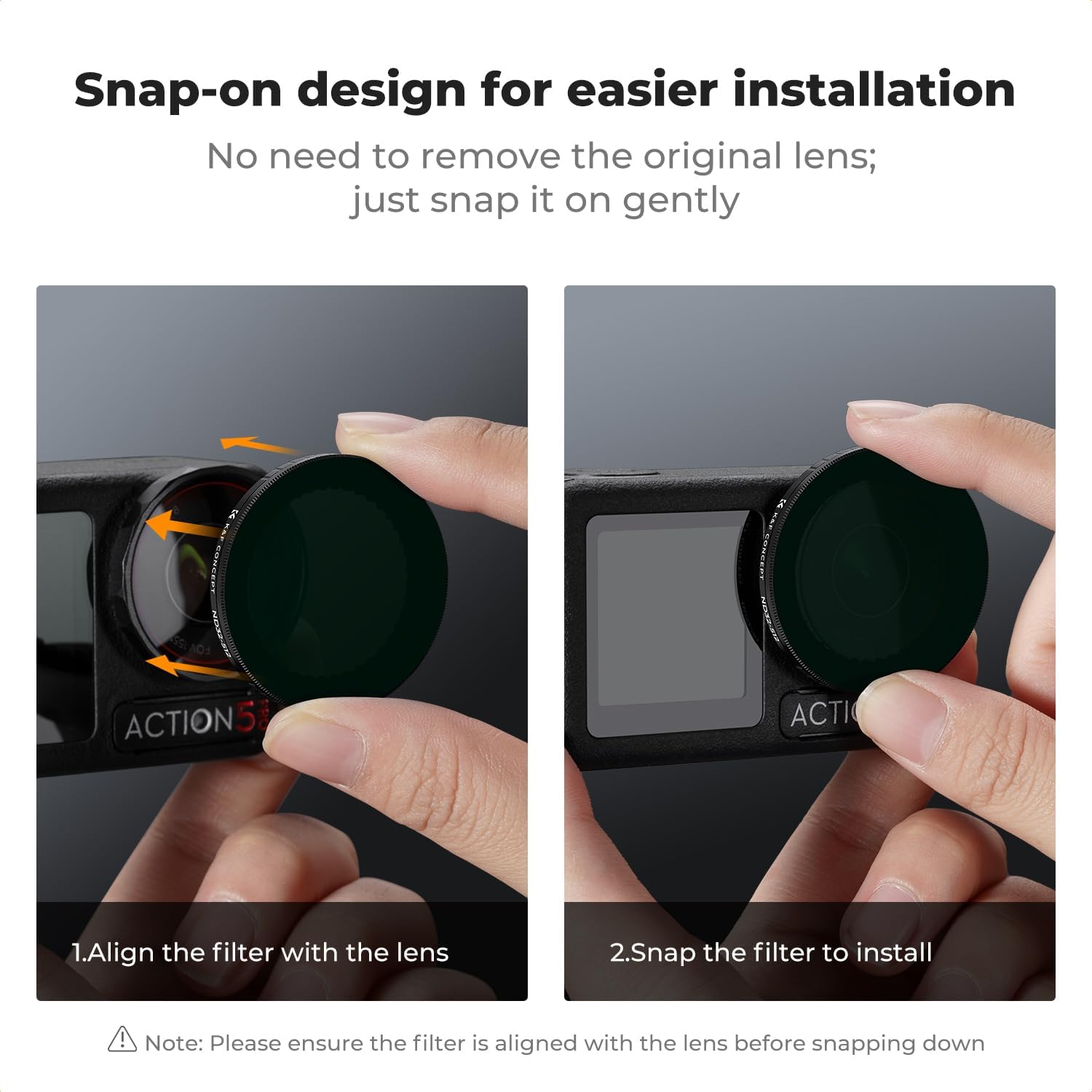 Thumbnail 6 de K&F Concept Variable ND Filter for DJI Osmo Action 3/4/5 Pro (ND2-32 & ND32-512)