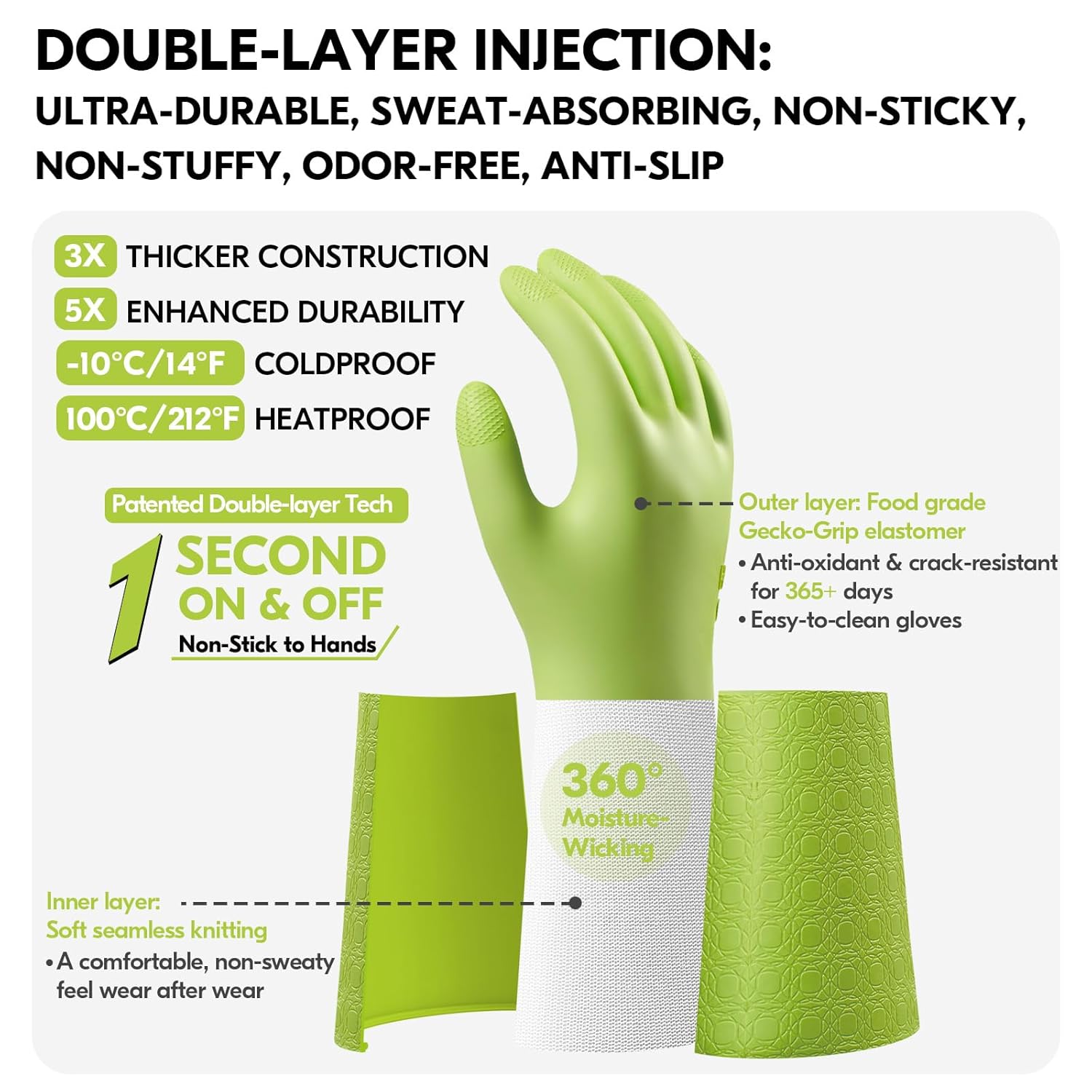 Thumbnail 1 de Vgo TP1117 guanti doppio strato -10°C a 100°C 🧤