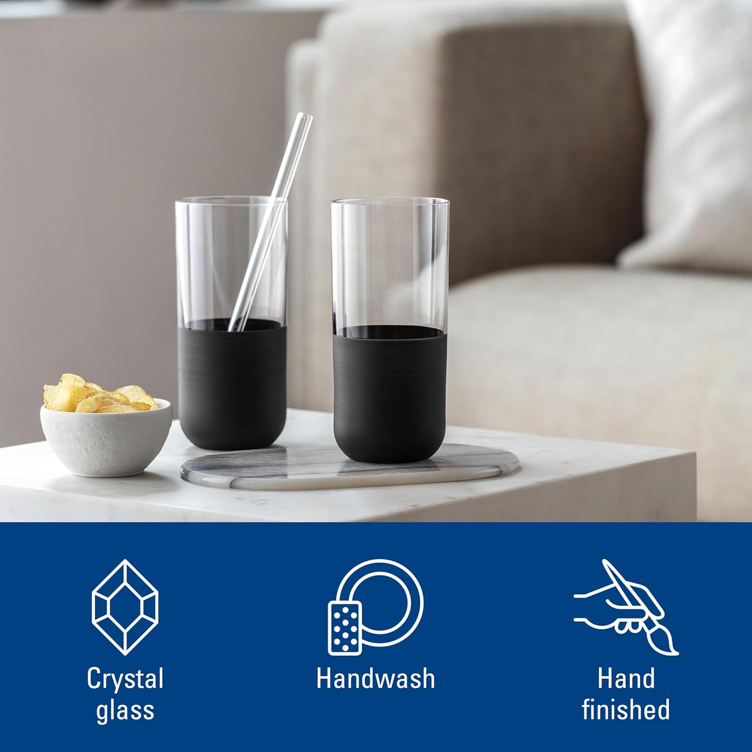 Thumbnail 2 de Villeroy & Boch Manufacture Rock longdrinkglazen, 300 ml, set van 4