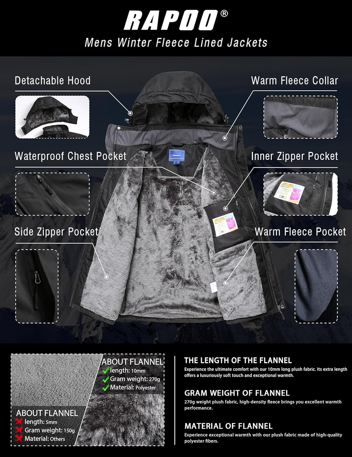 Thumbnail 2 de Rapoo Waterproof Ski Jacket 10000mm