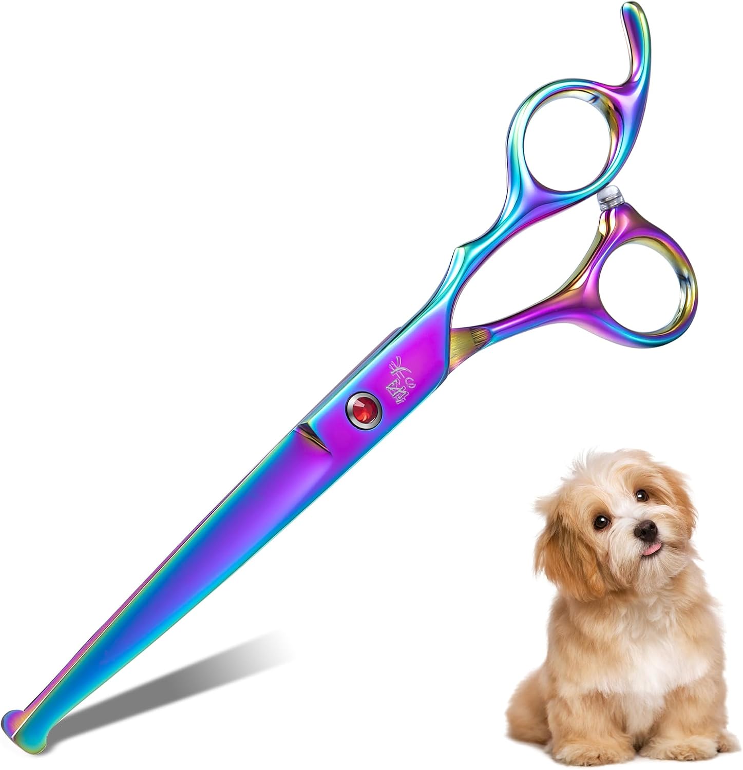 Detalle de DRGSKL Gerade Hundehaarschere Offset-Griff
