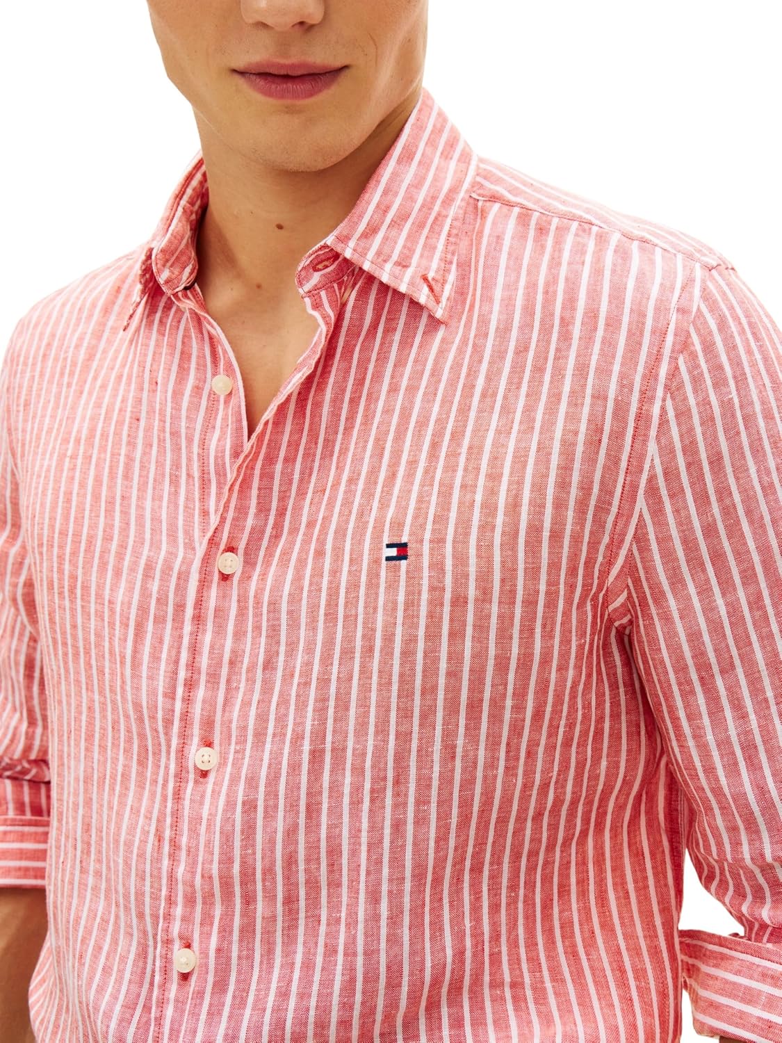 Thumbnail 2 de Tommy Hilfiger Linen Bengal Stripe RF Shirt Mw0mw42400 camicia uomo a maniche corte
