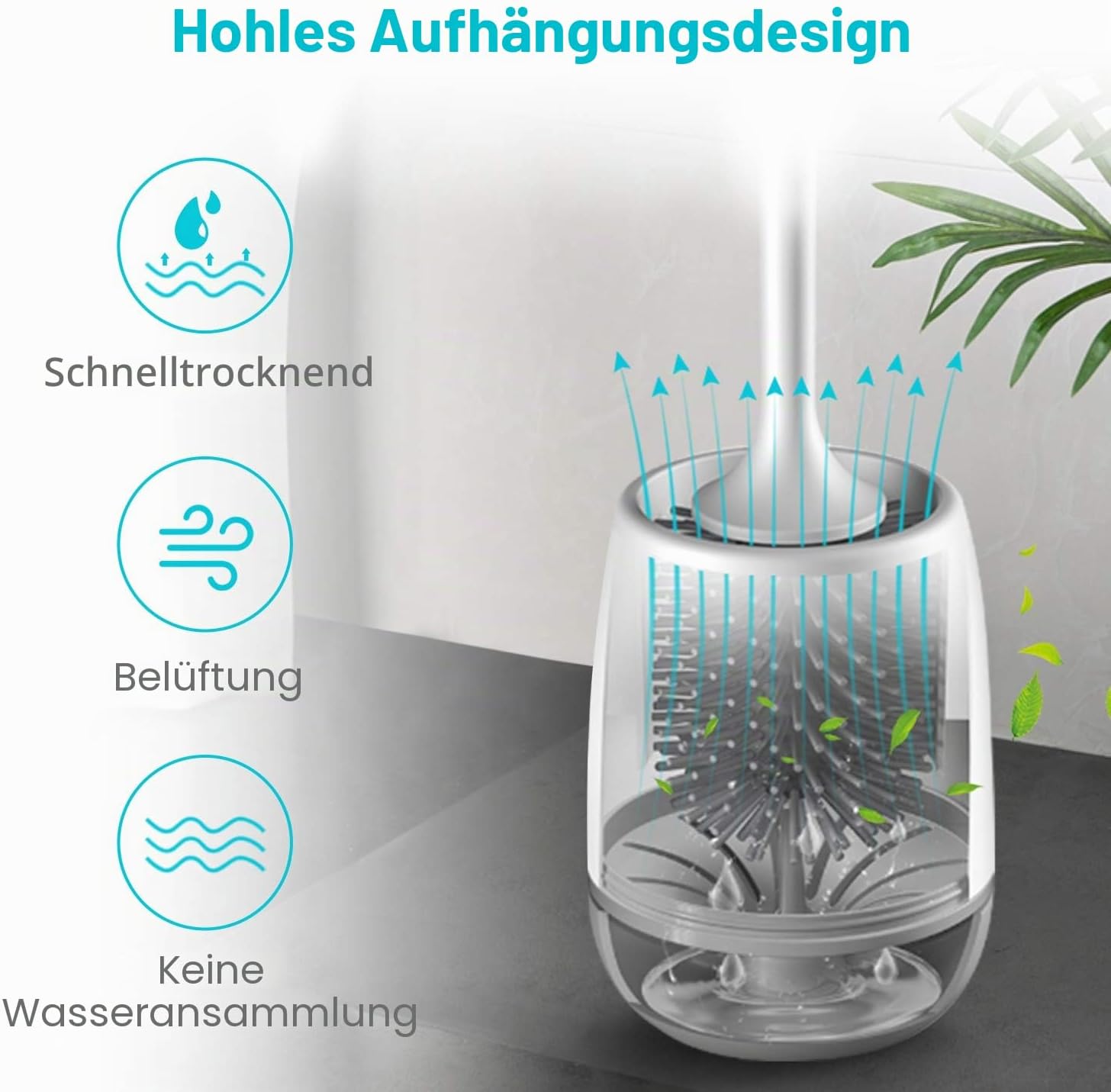 Detalle 2 de EWEIMA WC-Bürste Silikon Wandmontage 🚽