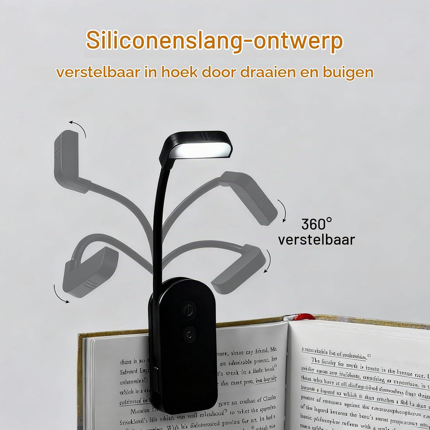 Detalle de AdalyRoma F26 boeklamp met clip, 9 leds en 3 kleurtemperaturen