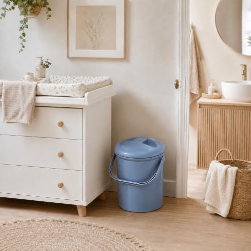 Detalle de Rotho Babydesign Bella Bambina Windeleimer 10 L – geruchsdicht, recycelter Kunststoff, blau