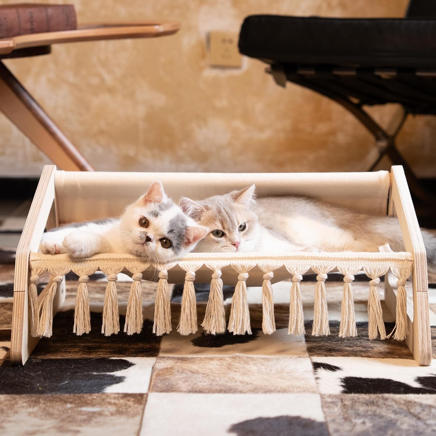 Thumbnail 4 de CheerPals Elevated Flower Cat Bed (55cm) – large cat sofa chair with elastic soft cushion