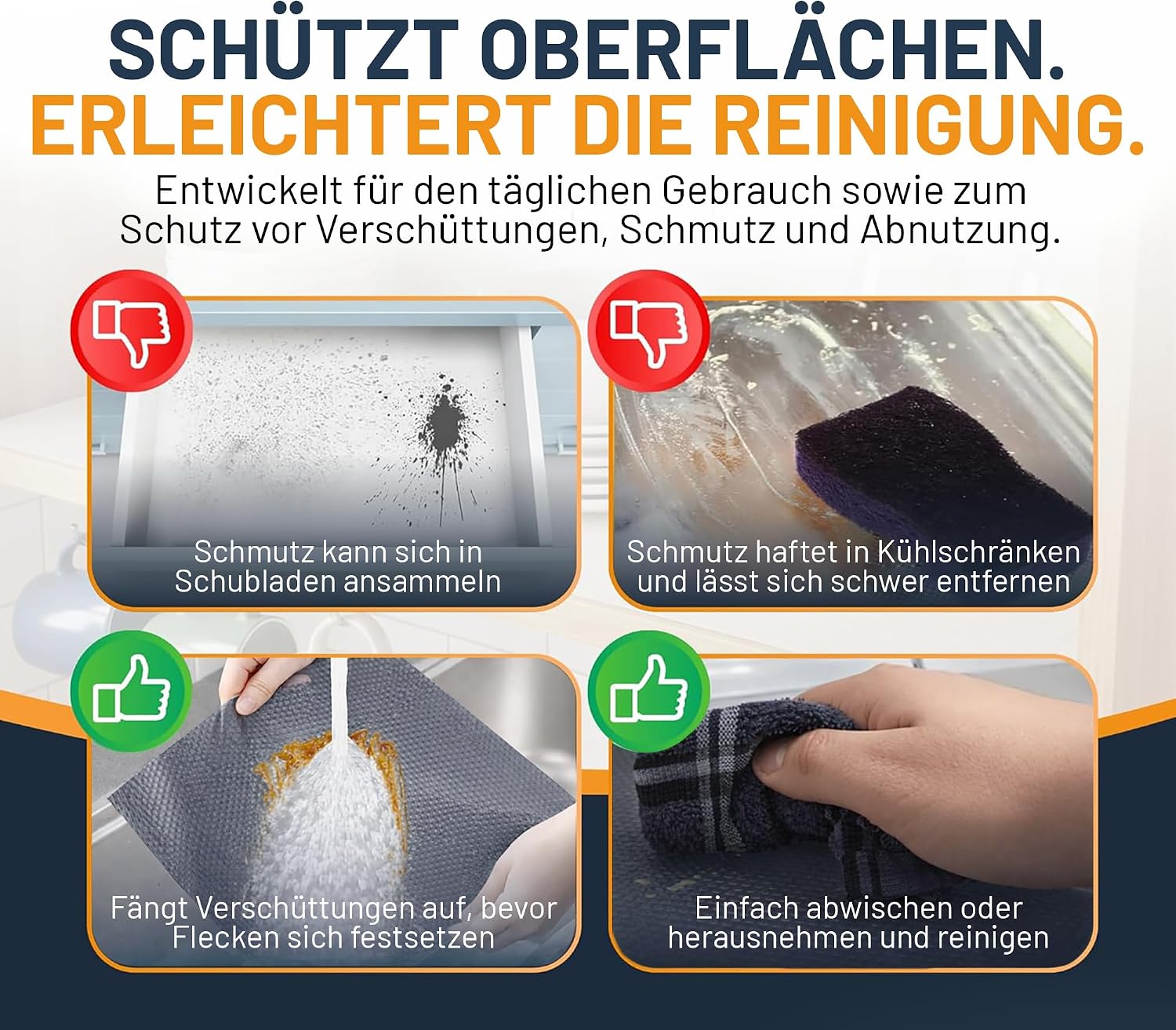 Detalle de Linda's Essentials Schubladenmatte (60 x 500 cm) – rutschhemmende Schrankfolie aus EVA, zuschneidbar in Grau