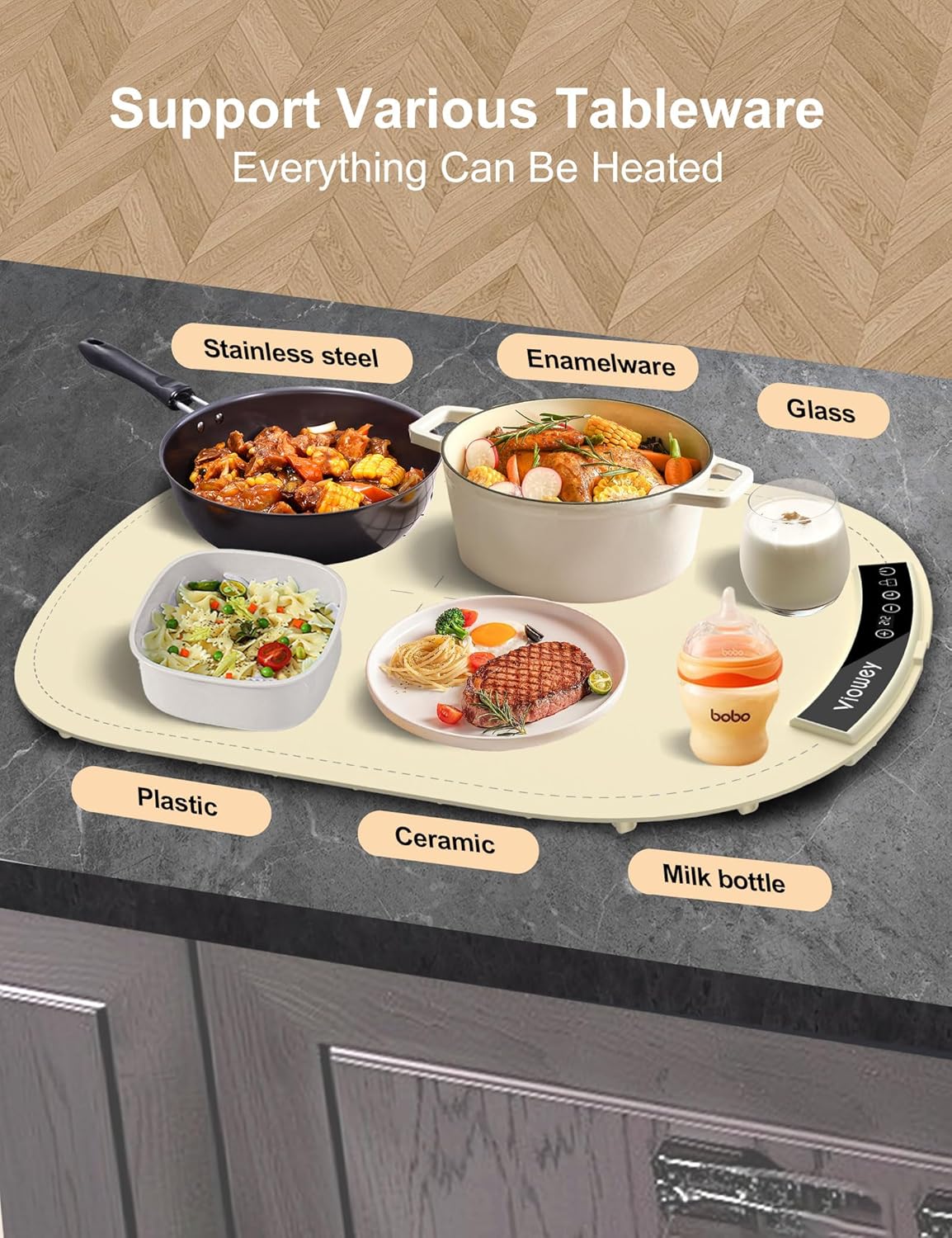 Thumbnail 4 de Warming Mat for Food 7-Setting Electric Tray 🍽