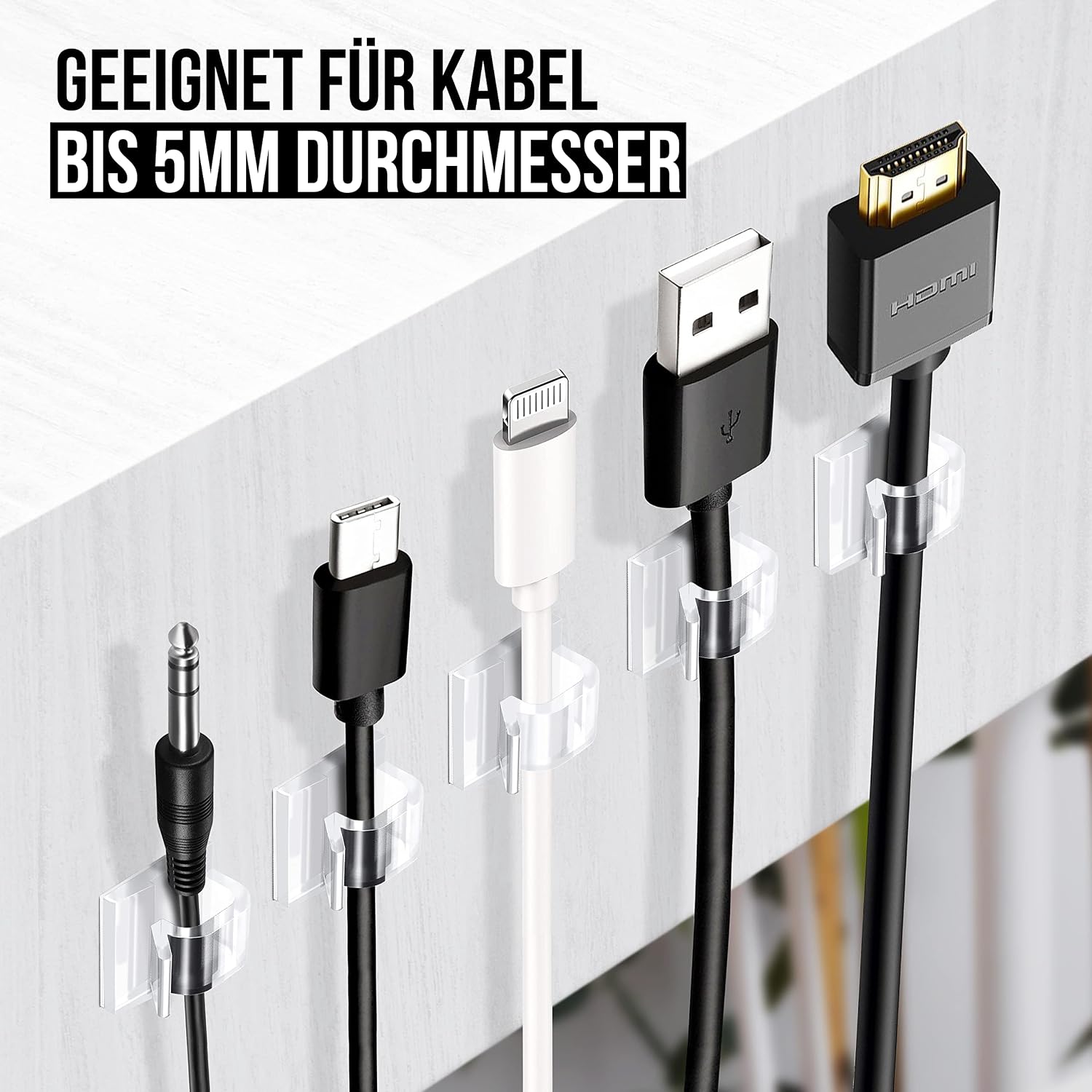 Detalle 2 de MYMIND Kabelhalter selbstklebend 50 Stück