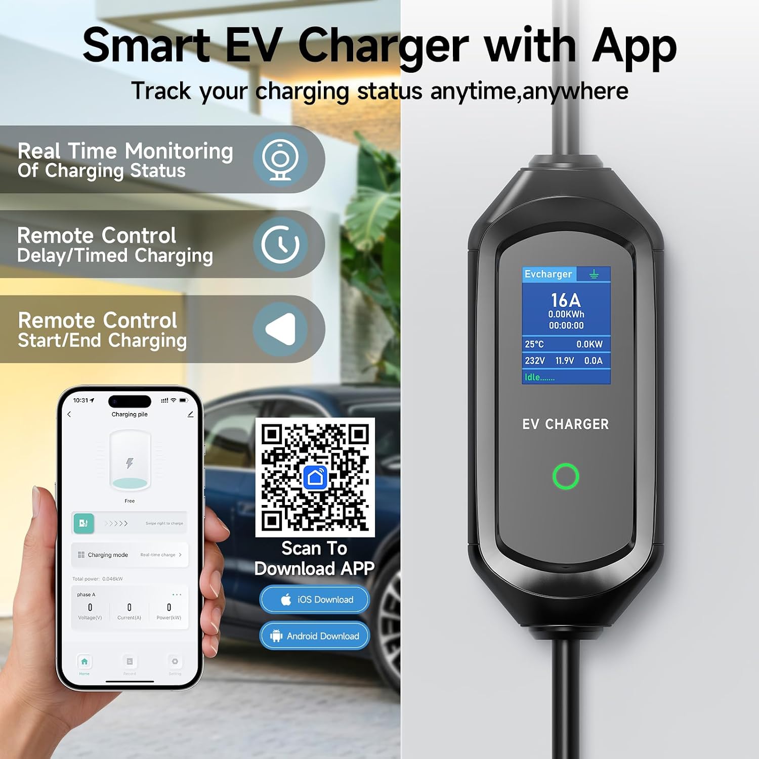 Thumbnail 1 de Cavo Ricarica Auto Elettrica Tipo 2 Schuko 10 m – 3,6 kW, 6–16 A, con Borsa