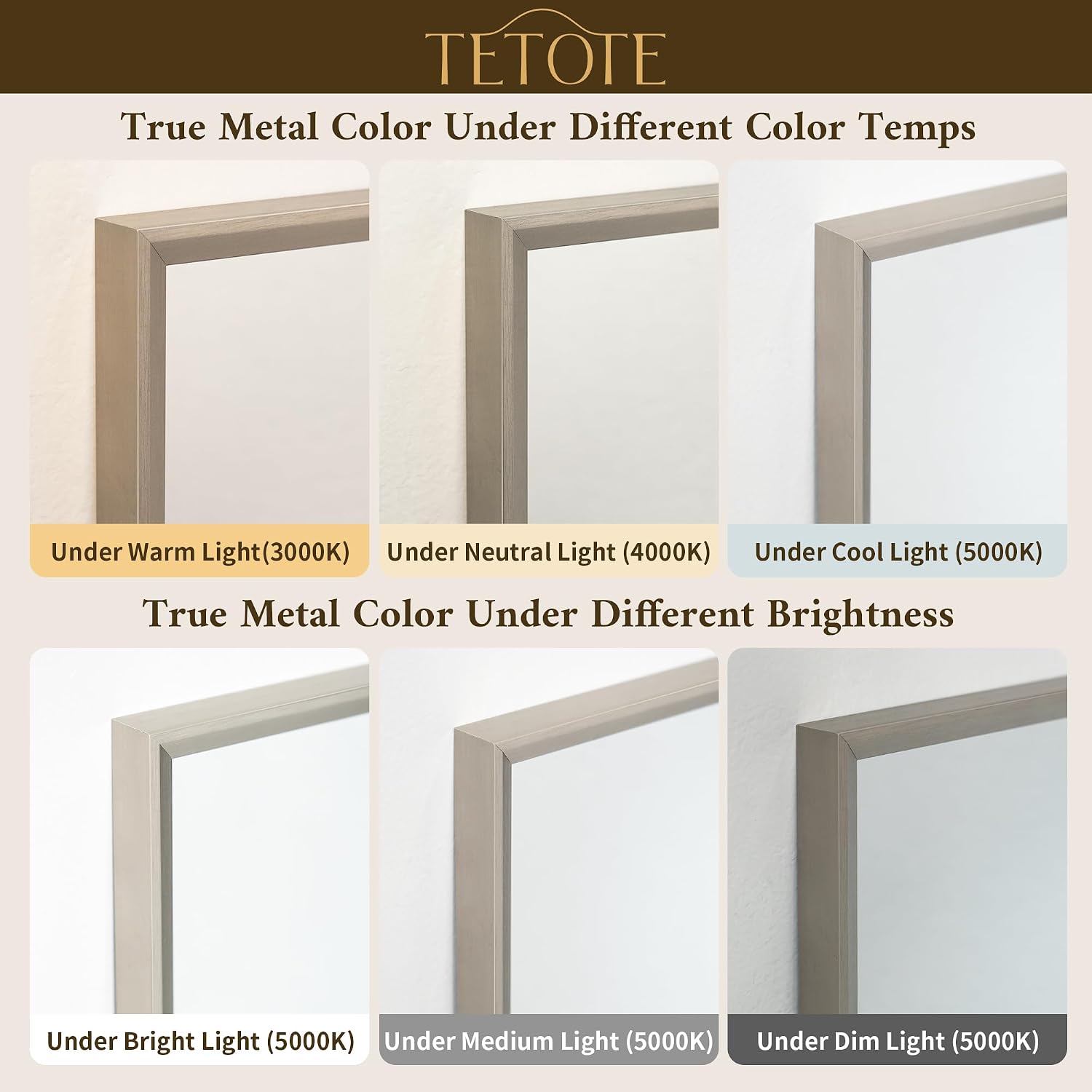 Thumbnail 5 de TETOTE Brushed Nickel 32" x 36" Vanity Mirror 🪞