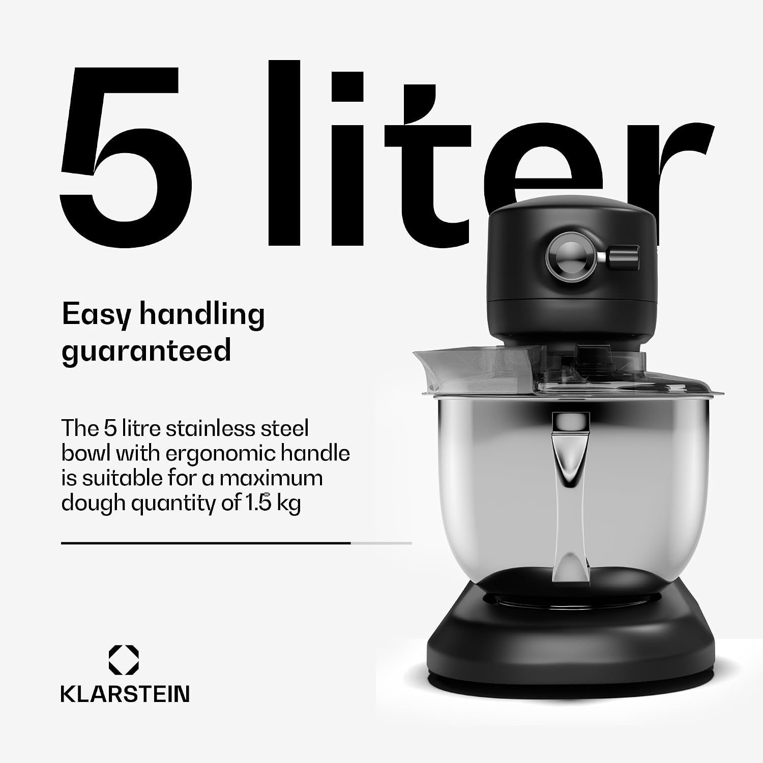 Thumbnail 3 de Klarstein Chiara Stand Mixer, 1,600 W, 5 L Bowl, 12 Speeds and LCD Touch Display