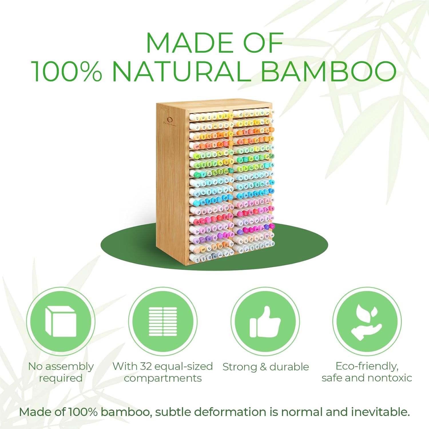 Thumbnail 3 de Ohuhu Bamboo Marker Organizer – 224 Markers, 32 Compartments