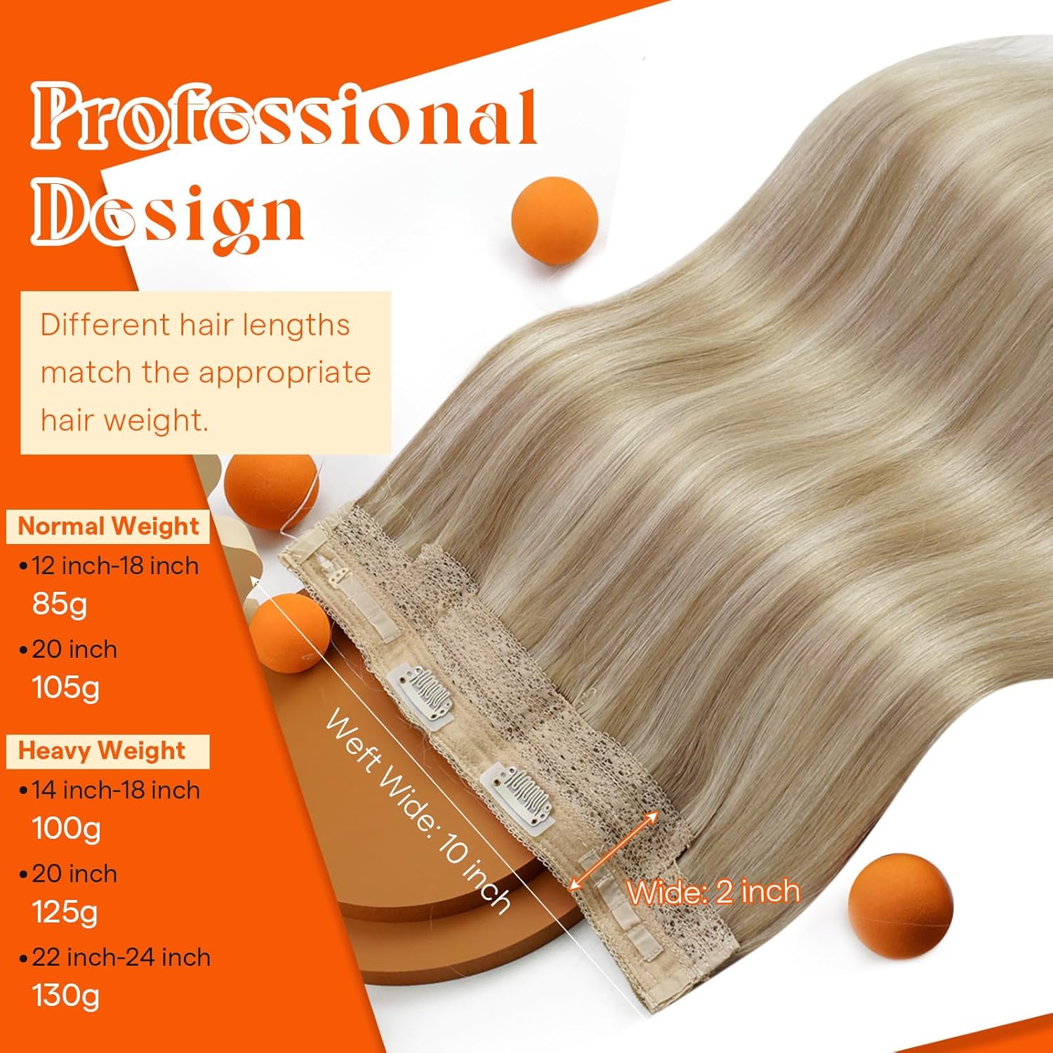 Thumbnail 1 de Sunny Hair Invisible Wire Human Hair Extensions (12 Inch, 85G) in 16/22 Golden Blonde Highlights