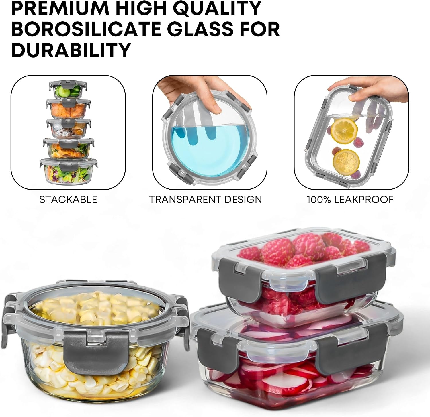 Thumbnail 6 de Razab Glass Food Storage Containers 30-Piece Set