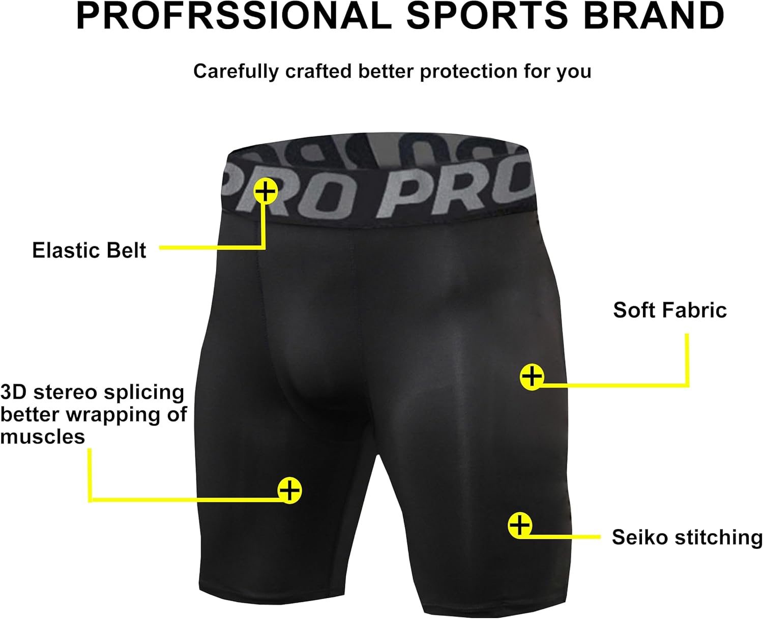 Detalle de Compression Shorts Mens 3 Pack – Anti-Chafe Base Layer for Running, Cycling and Workout