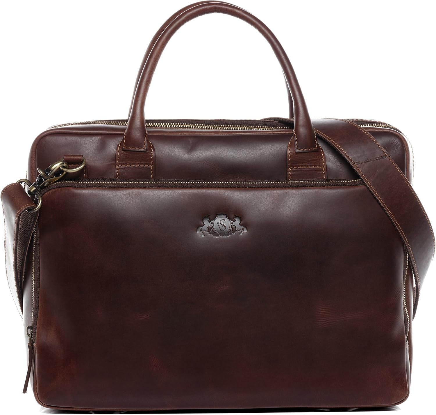 Thumbnail 5 de SID & VAIN Ryan XL Leather Laptop Bag: Real Leather Briefcase for Everyday Work