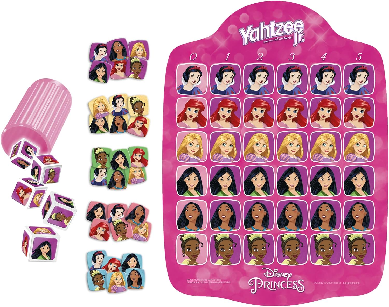 Detalle de Yahtzee Jr Disney Princess Board Game