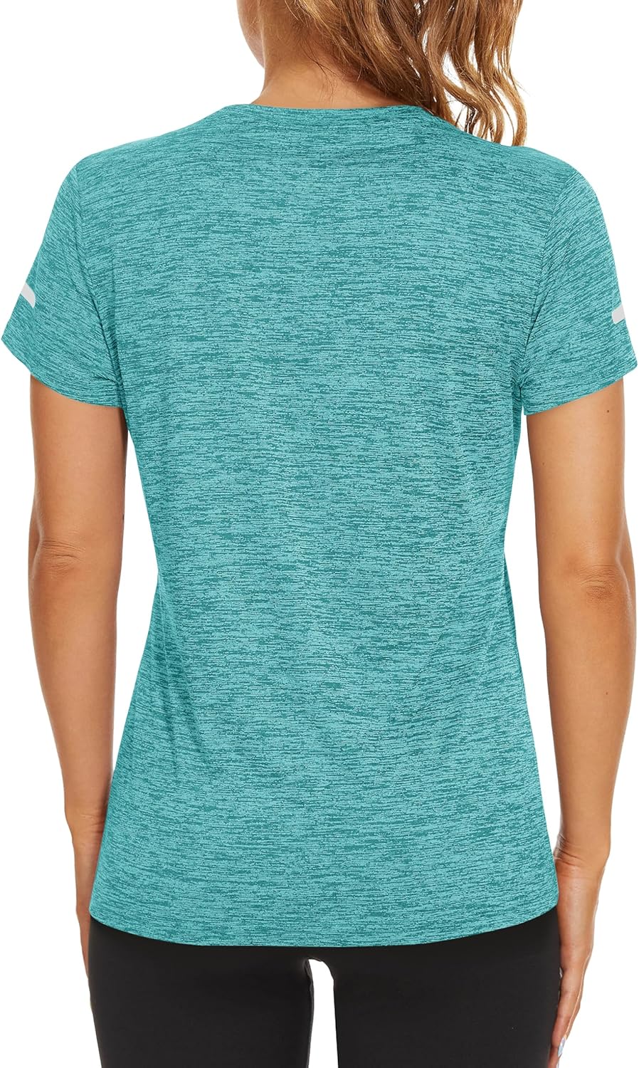 Thumbnail 1 de TACVASEN Damen Meliertes Sport-T-Shirt Kurzarm – atmungsaktiv, reflektierende Streifen, leicht & schnelltrocknend
