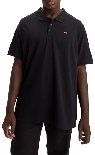 Detalle de Levi's Big & Tall Housemark Polo para Hombre (Mineral Black, XXL) – Comodidad y estilo clásico