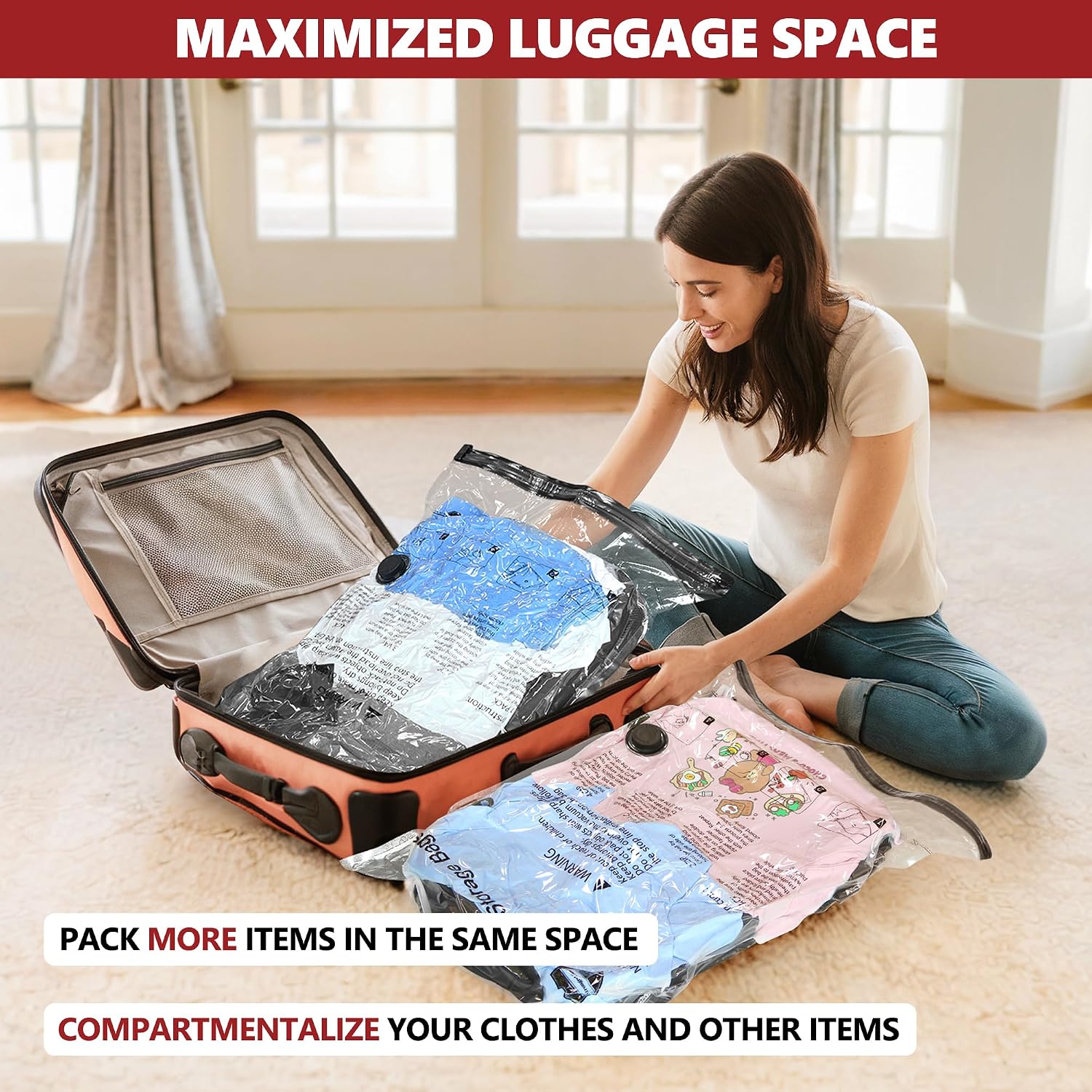 Thumbnail 4 de 12 Pack Travel Vacuum Storage Bags 1500mAh
